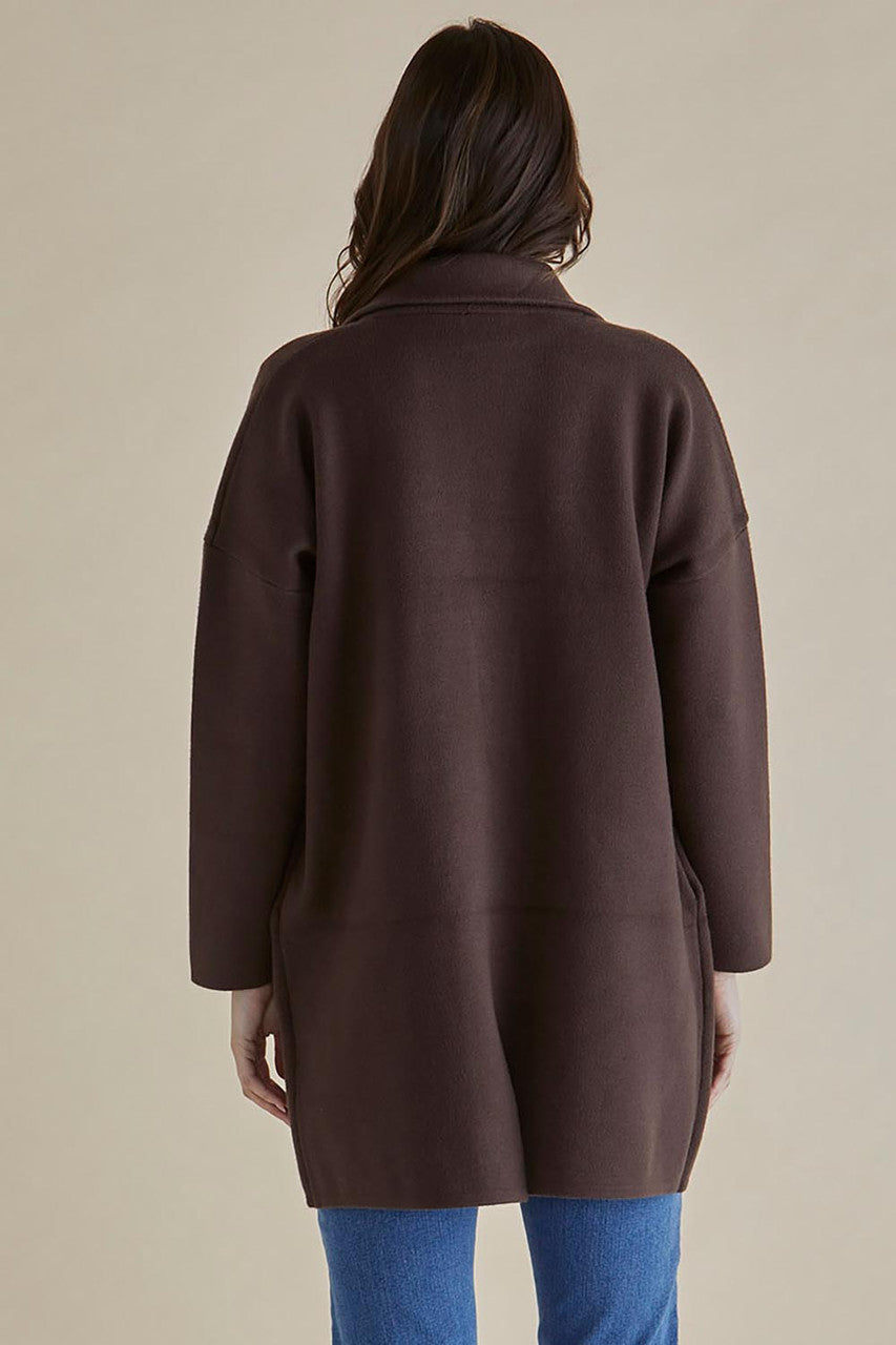 Collection of Betty Basic Bristol Coatigan - Brown in a gallery layout