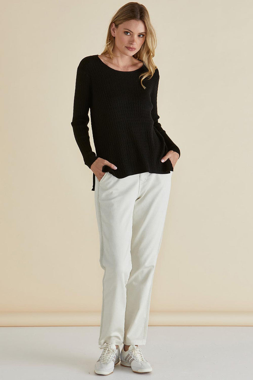 Collection of Betty Basics Cable Mini Jumper - Black in a gallery layout