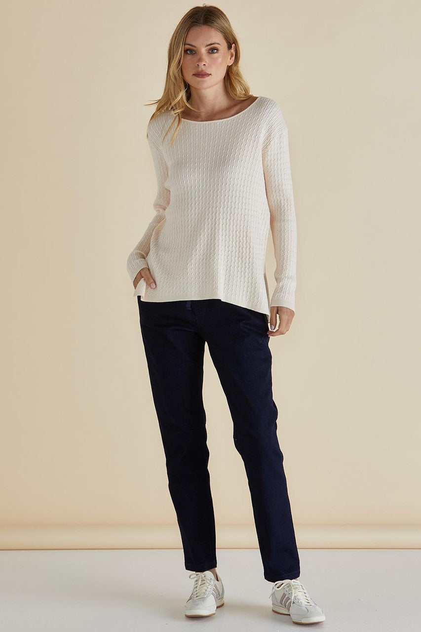 Collection of Betty Basics Cable Mini Jumper - Oat in a gallery layout