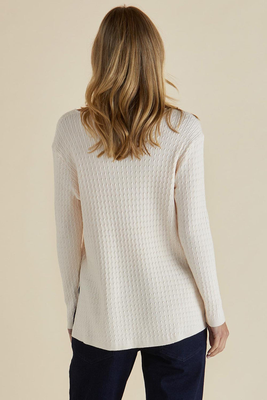 Collection of Betty Basics Cable Mini Jumper - Oat in a gallery layout