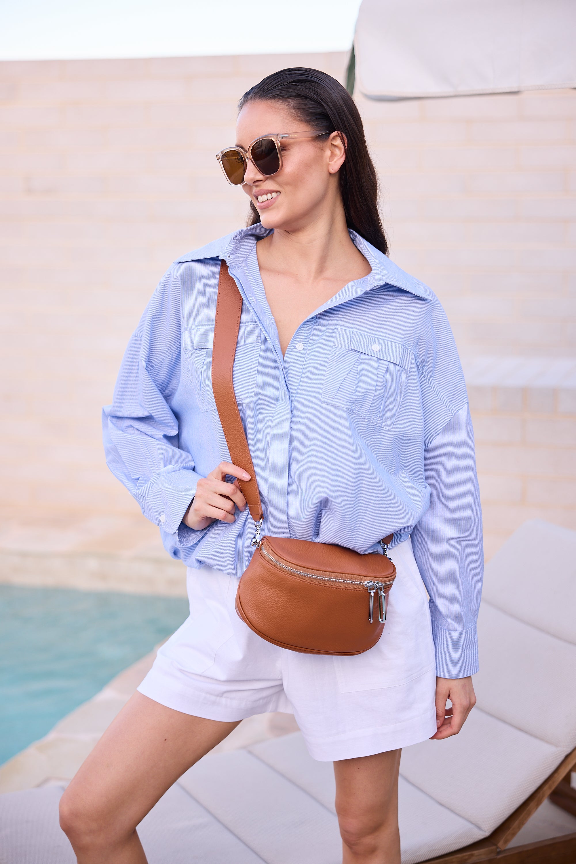 Collection of Brave and True Fisher Top - PINSTRIPE SHIRTING in a gallery layout