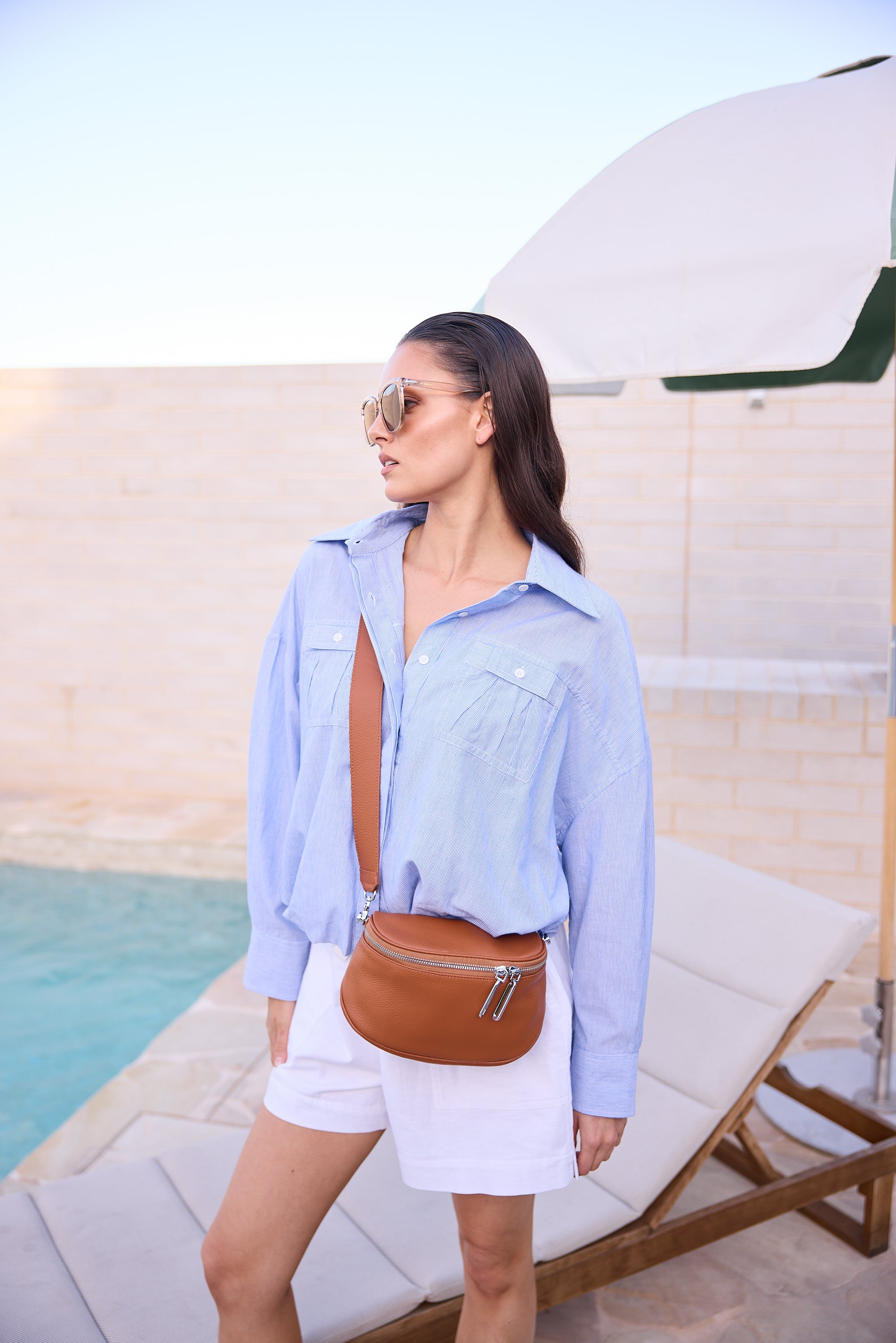 Collection of Brave and True Fisher Top - PINSTRIPE SHIRTING in a gallery layout