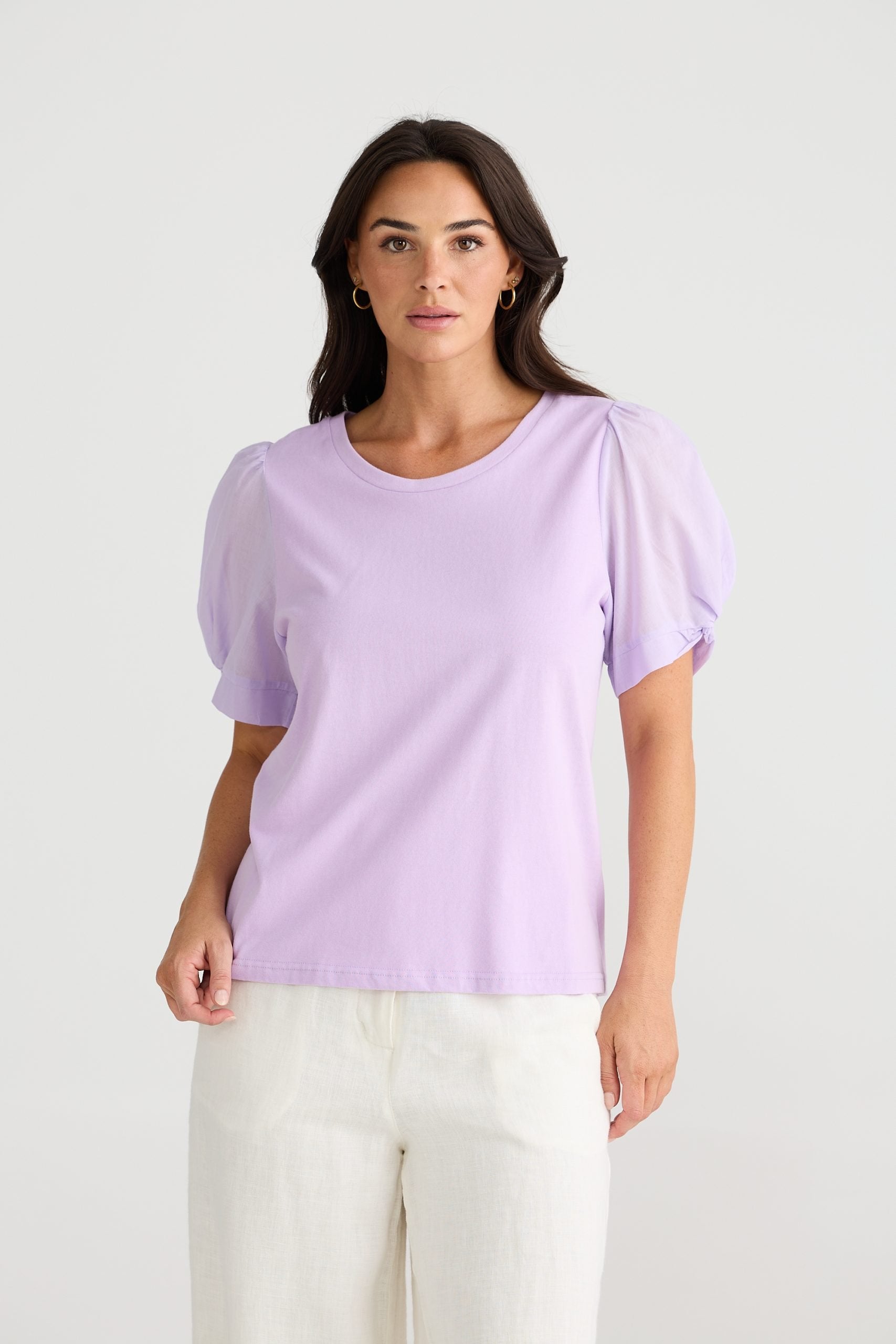 Collection of BT24488-1 _Abigail Tee_Lilac_2 in a gallery layout