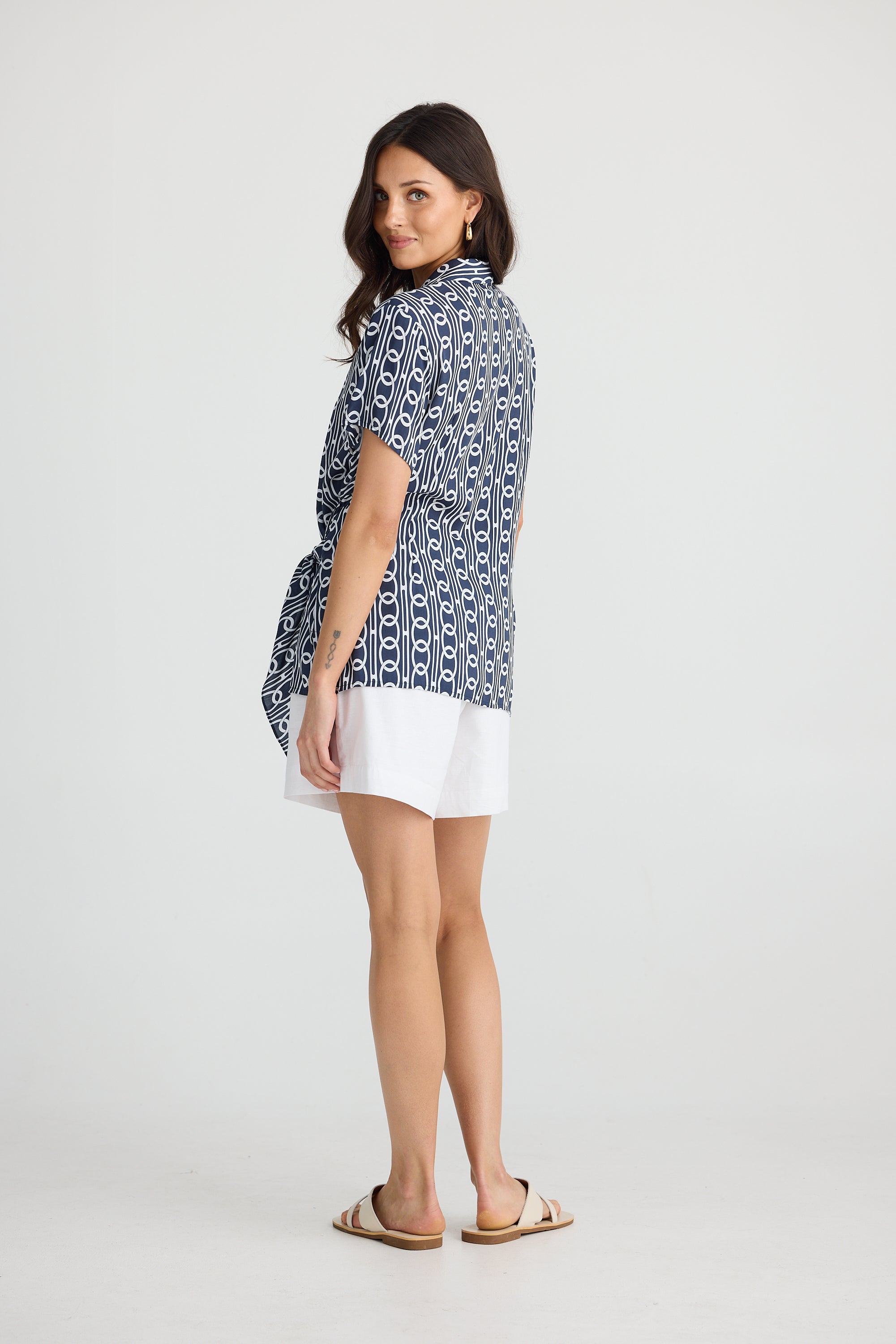 Collection of Brave and True Nova Sleeveless Shirt - Navy Links in a gallery layout