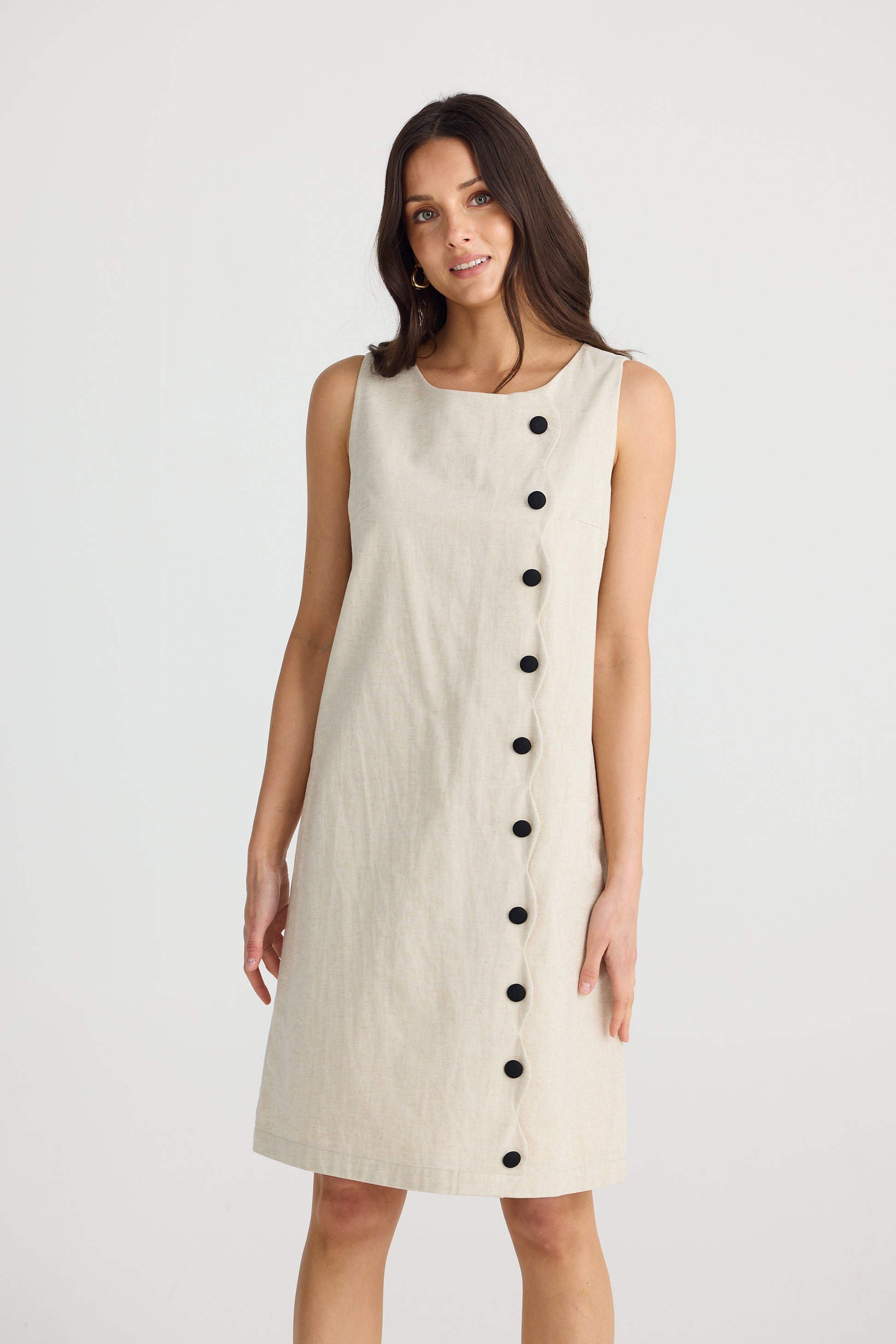 Brave and True Jordanna Dress - Natural w/ Black