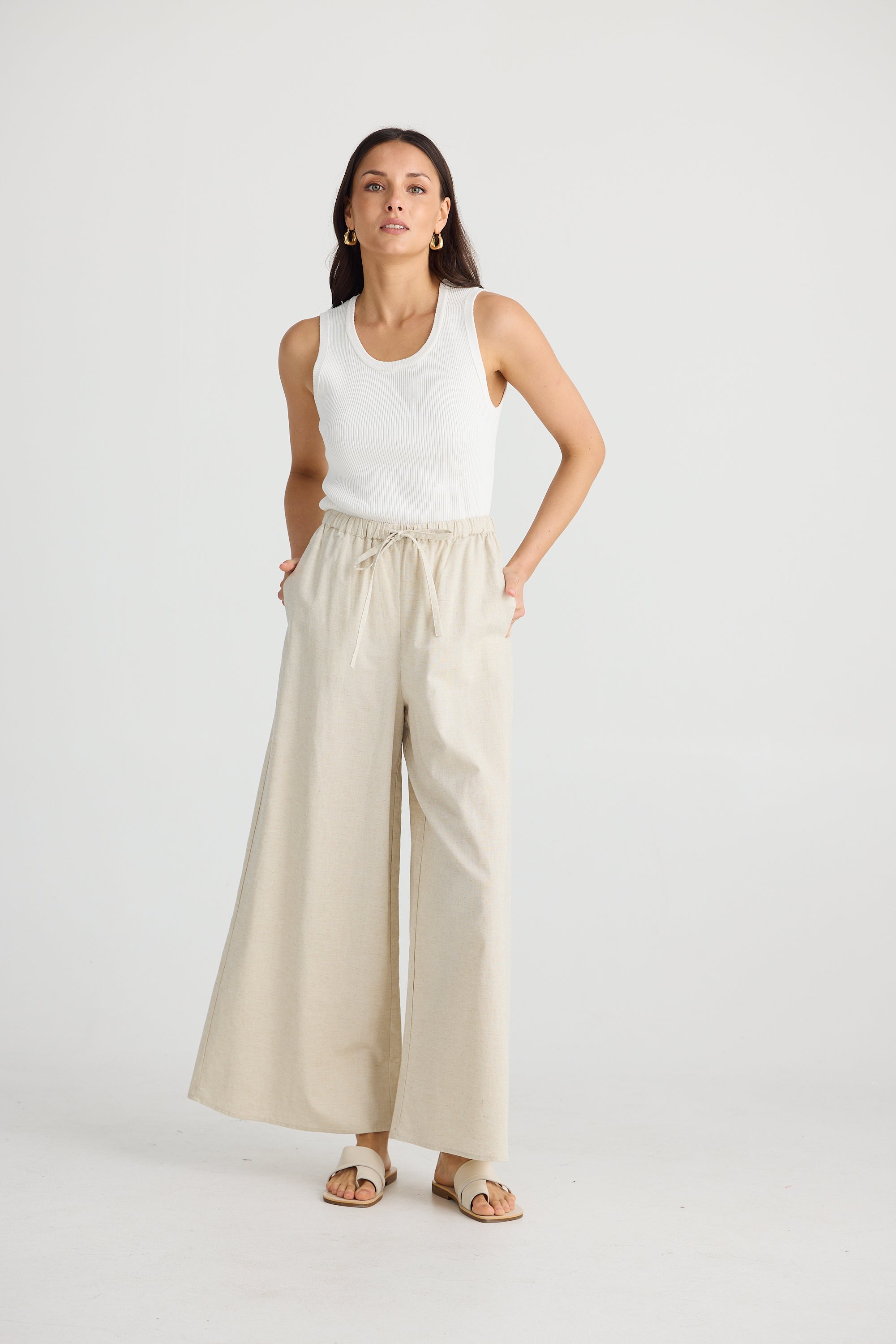 Collection of Brave and True Lana Linen Pant - Natural in a gallery layout