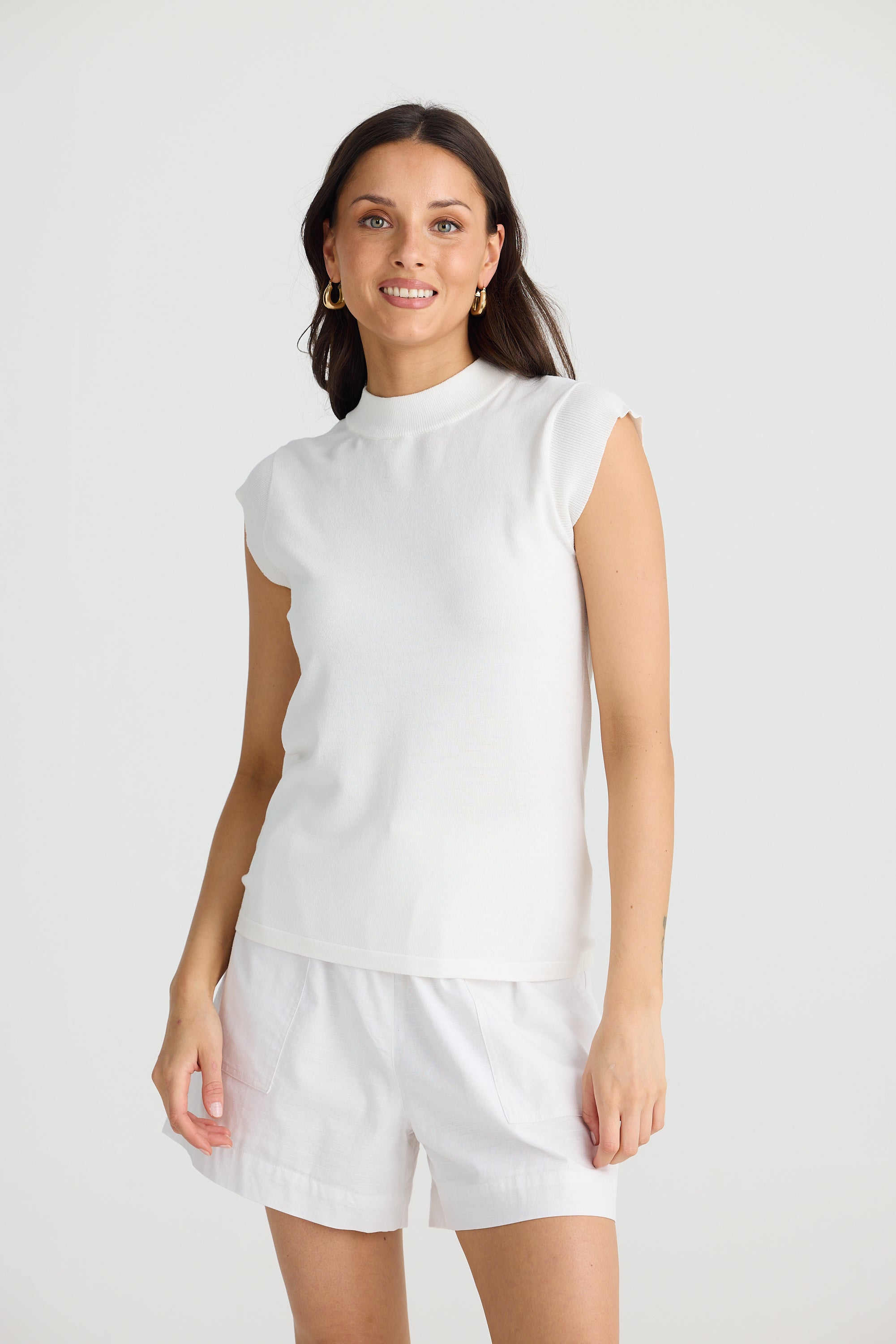 Collection of Brave and True Paula Knit Top - White in a gallery layout
