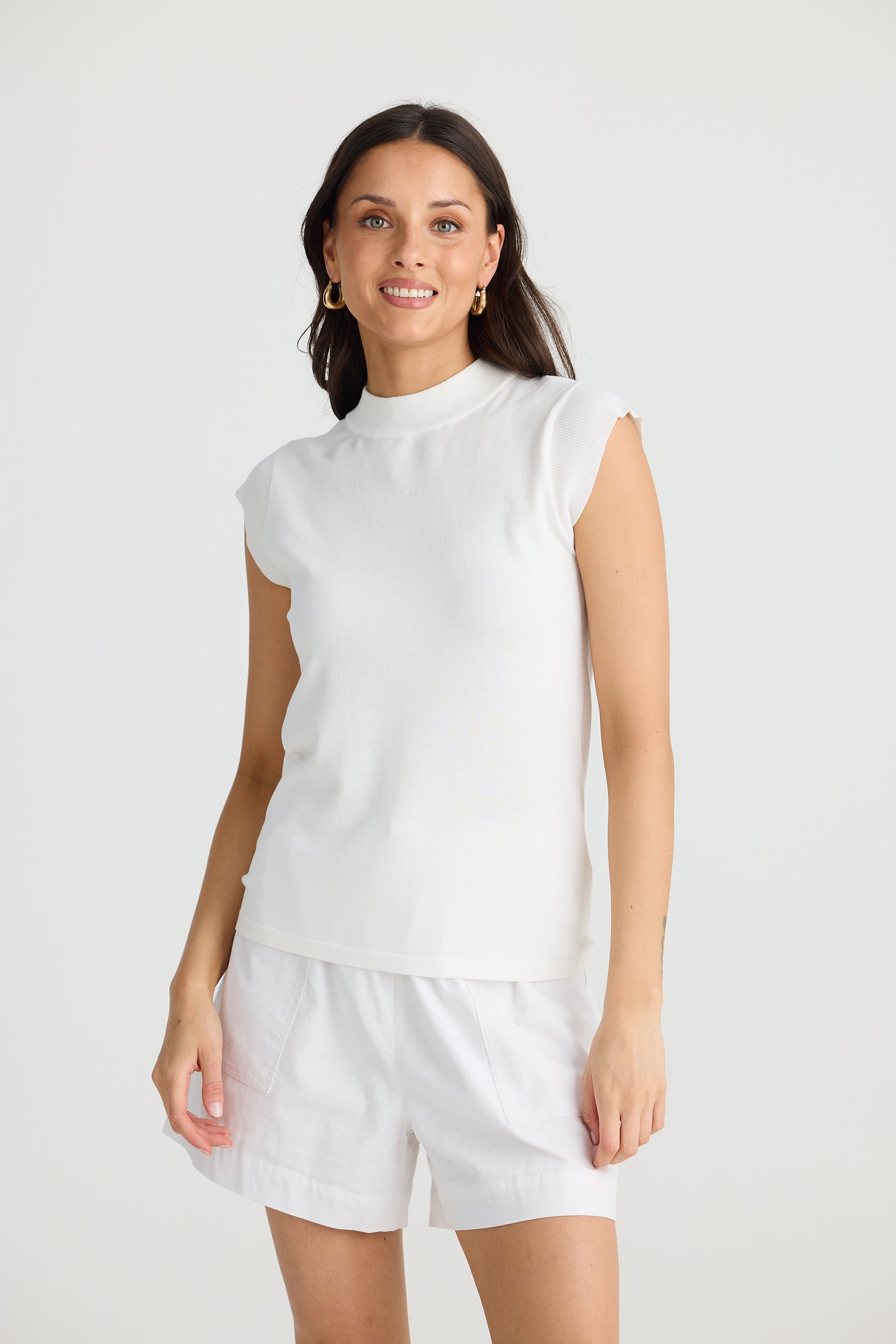 Brave and True Paula Knit Top - White