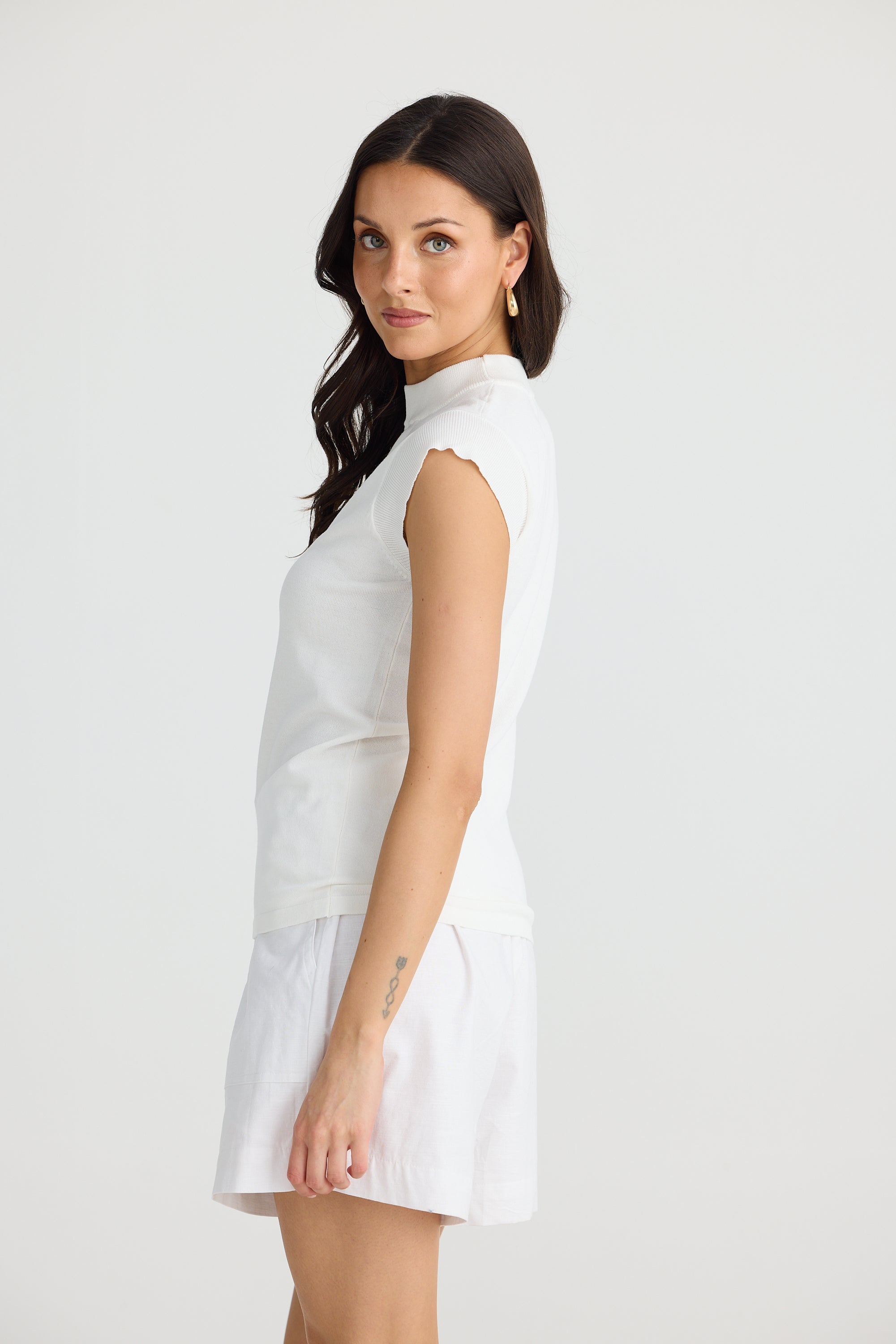 Collection of Brave and True Paula Knit Top - White in a gallery layout