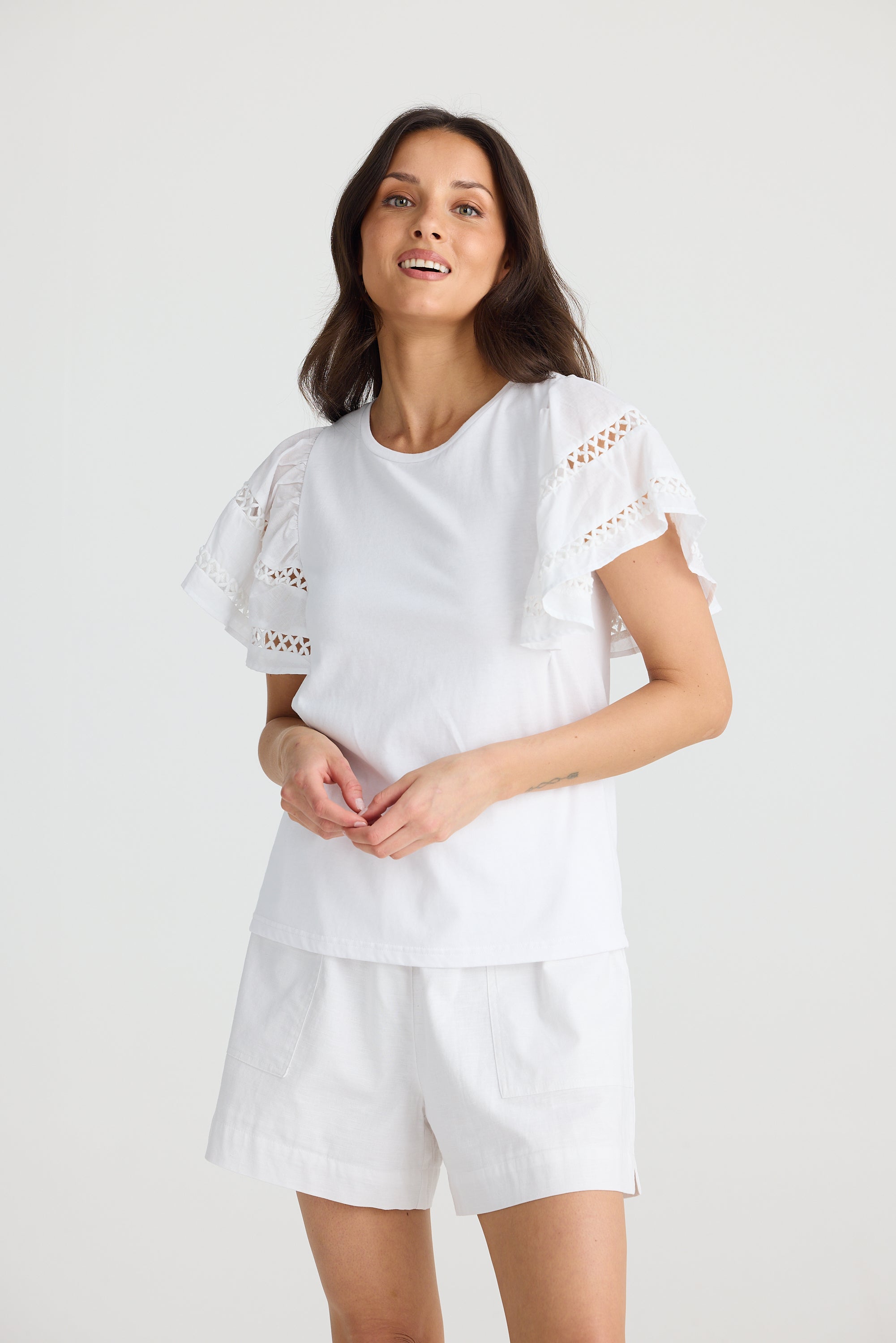 Collection of Brave and True Chloe Tee - White in a gallery layout