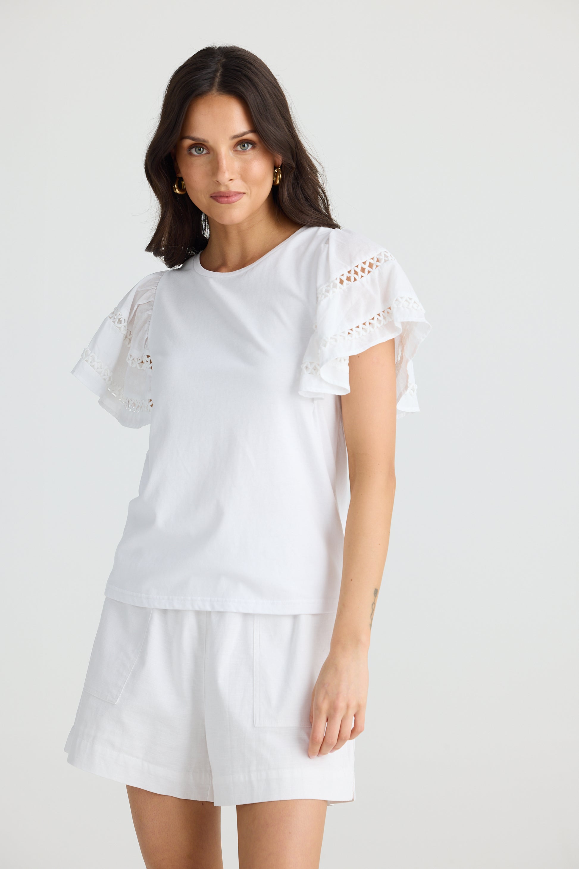 Brave and True Chloe Tee - White