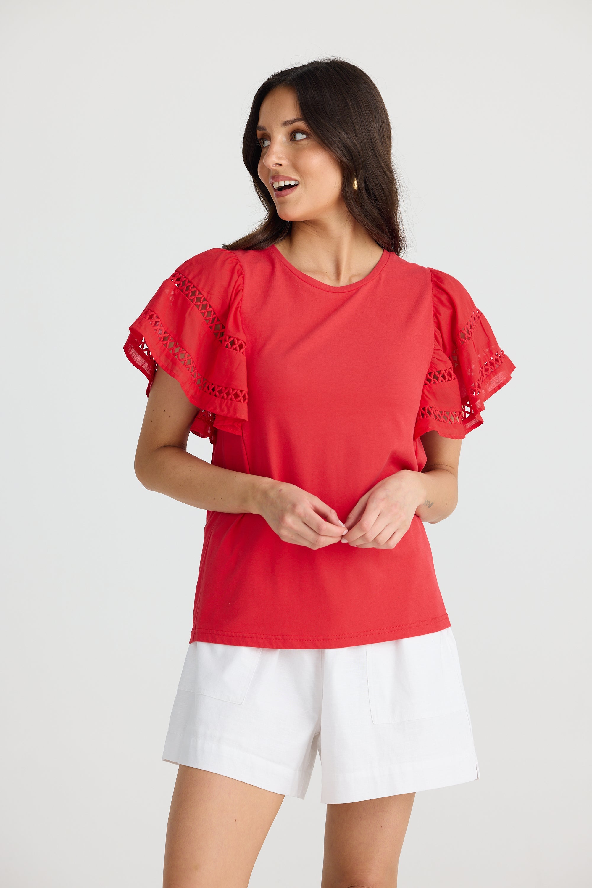 Collection of Brave and True Chloe Tee - Chilli in a gallery layout