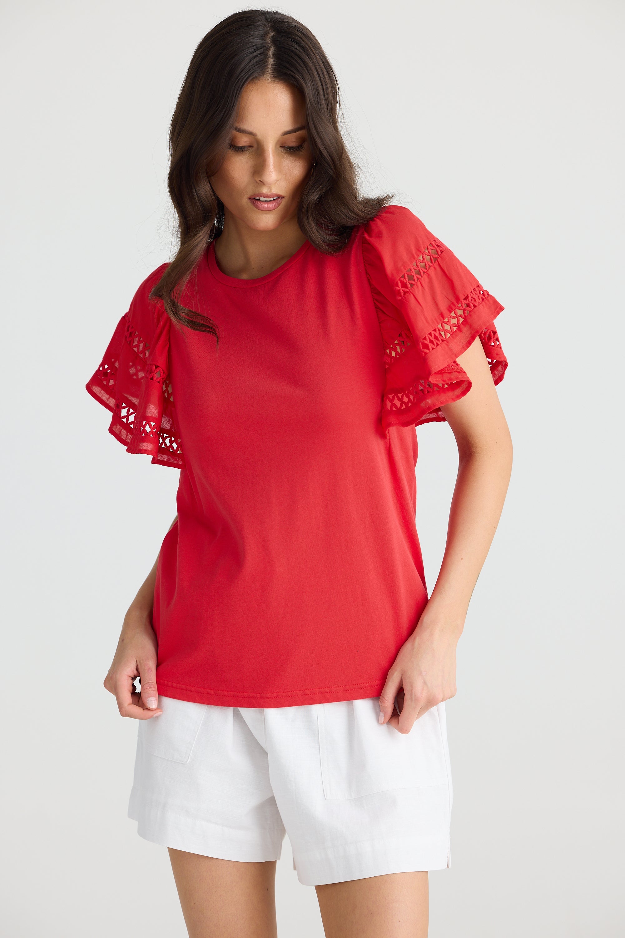 Collection of Brave and True Chloe Tee - Chilli in a gallery layout