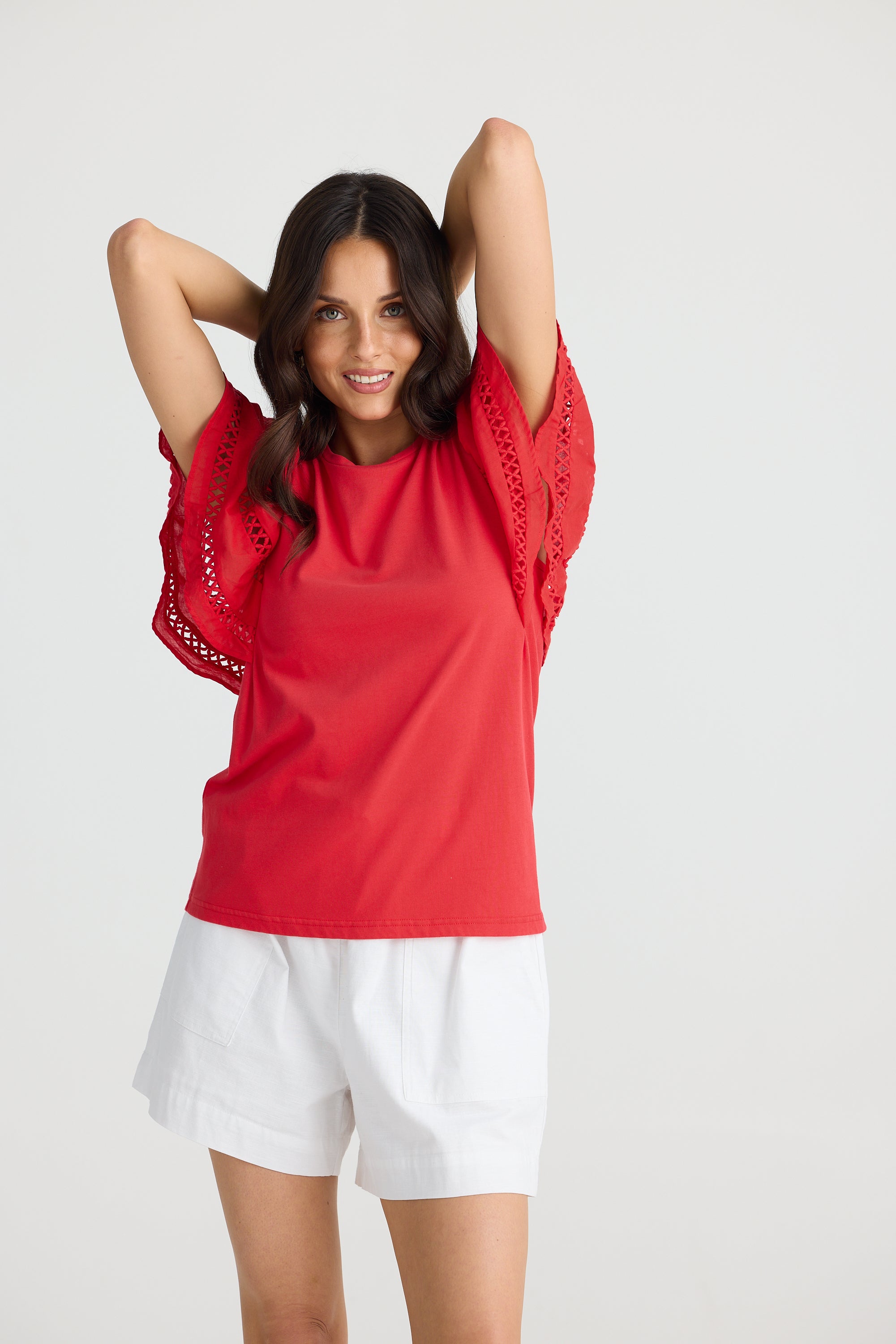 Collection of Brave and True Chloe Tee - Chilli in a gallery layout