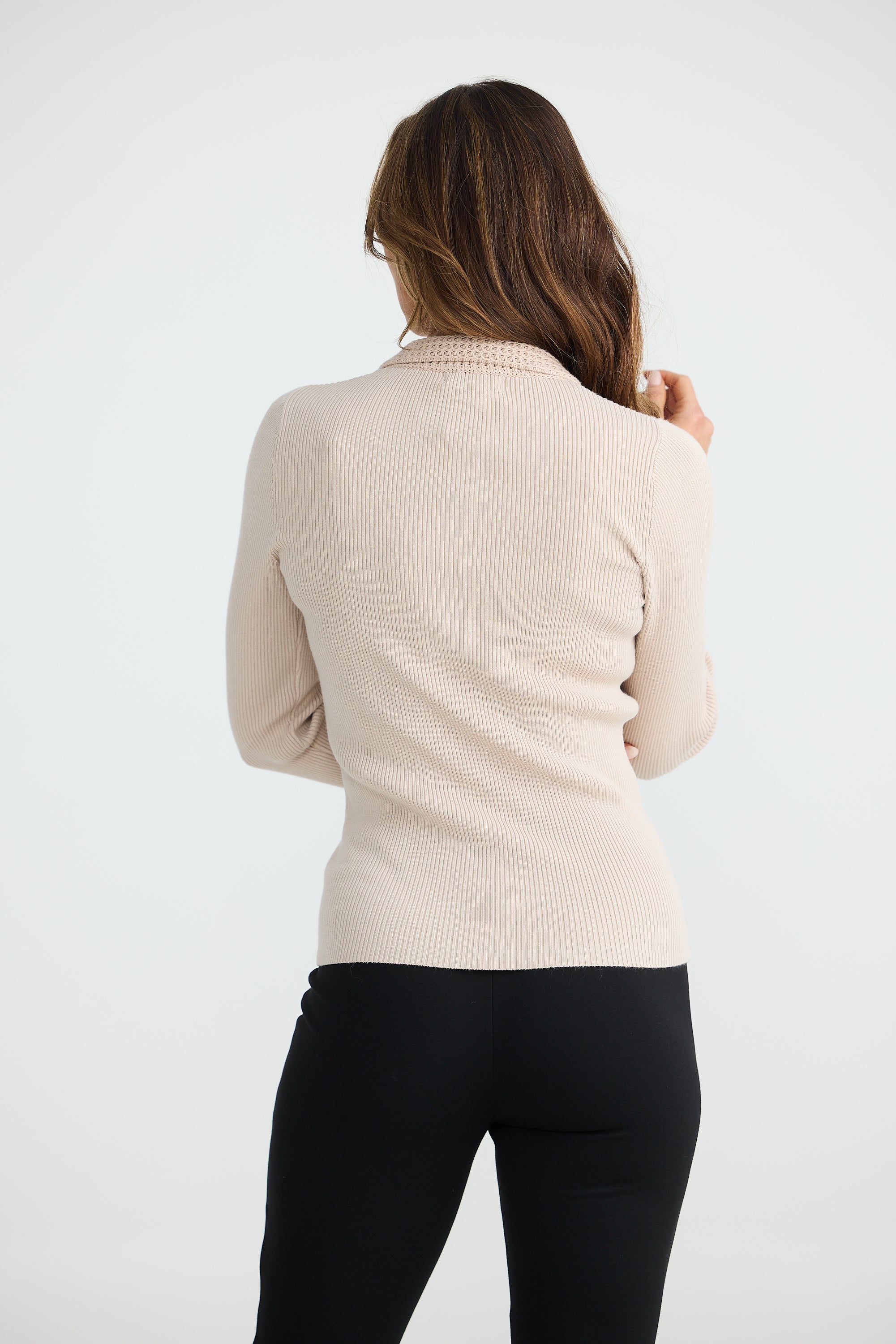Collection of Brave and True Mimi Long Sleeve Top - Beige in a gallery layout
