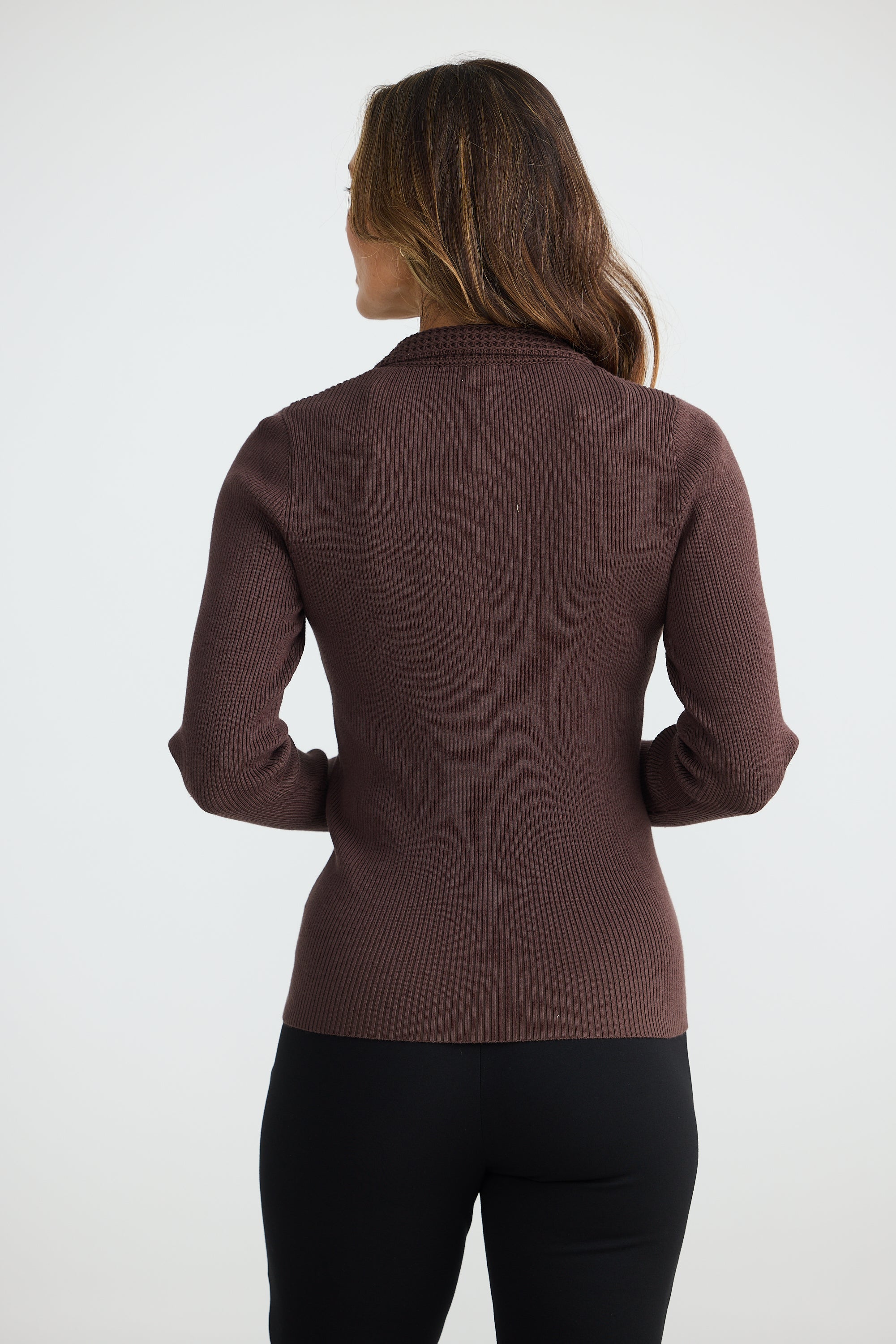 Collection of Brave and True Mimi Long Sleeve Top - Dark Chocolate in a gallery layout
