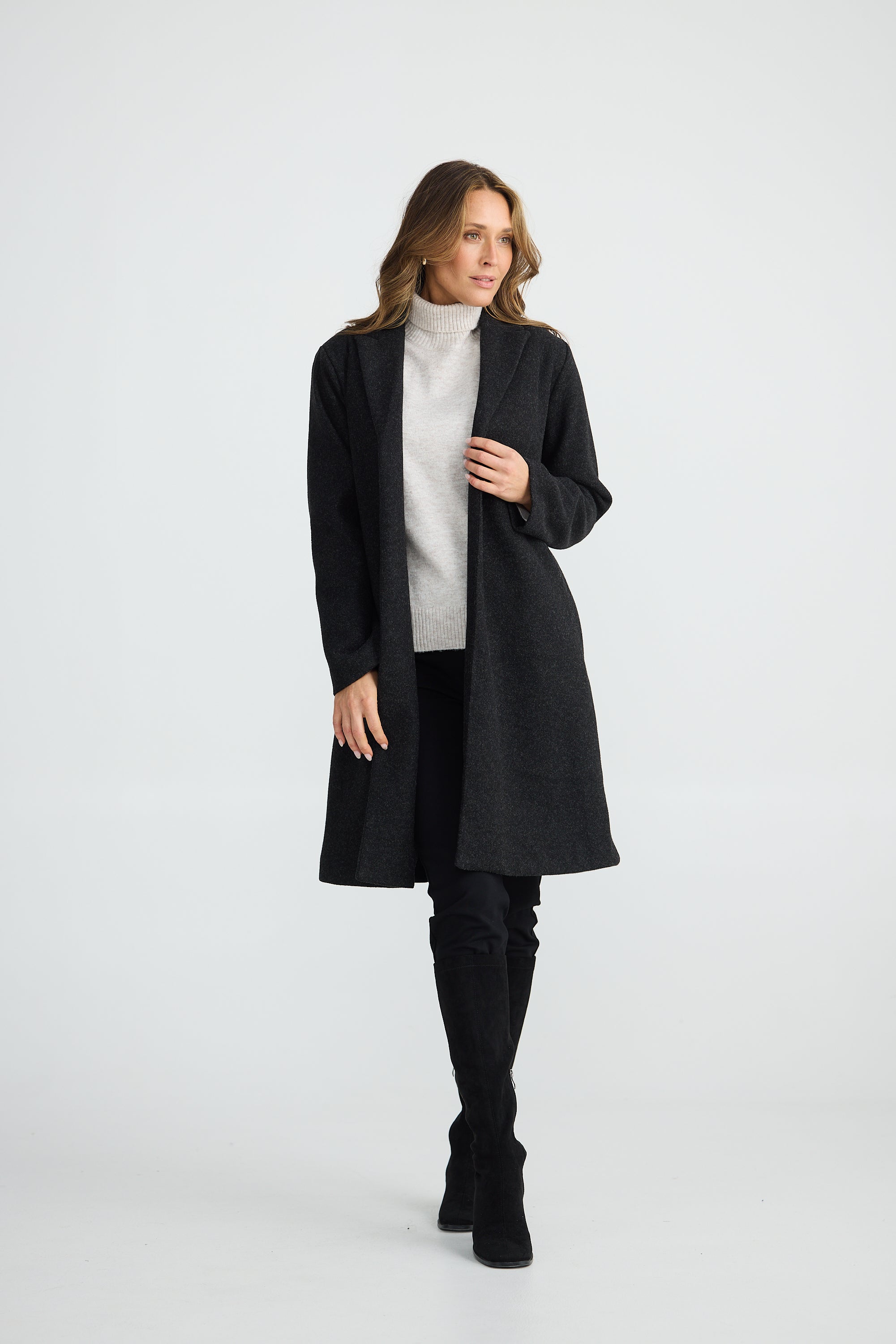 Collection of Brave and True Bella Coat - Black Marle in a gallery layout