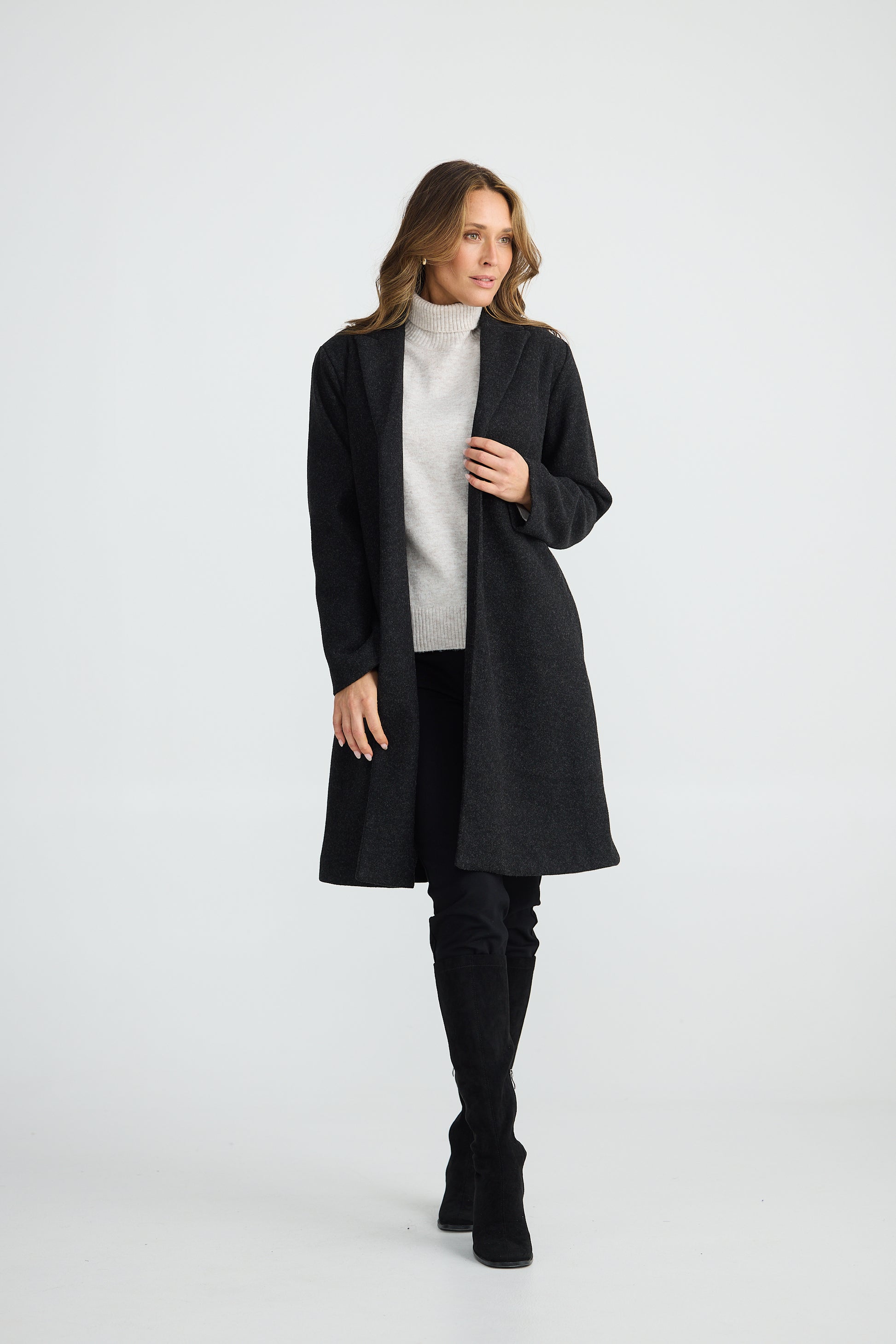 Brave and True Bella Coat - Black Marle