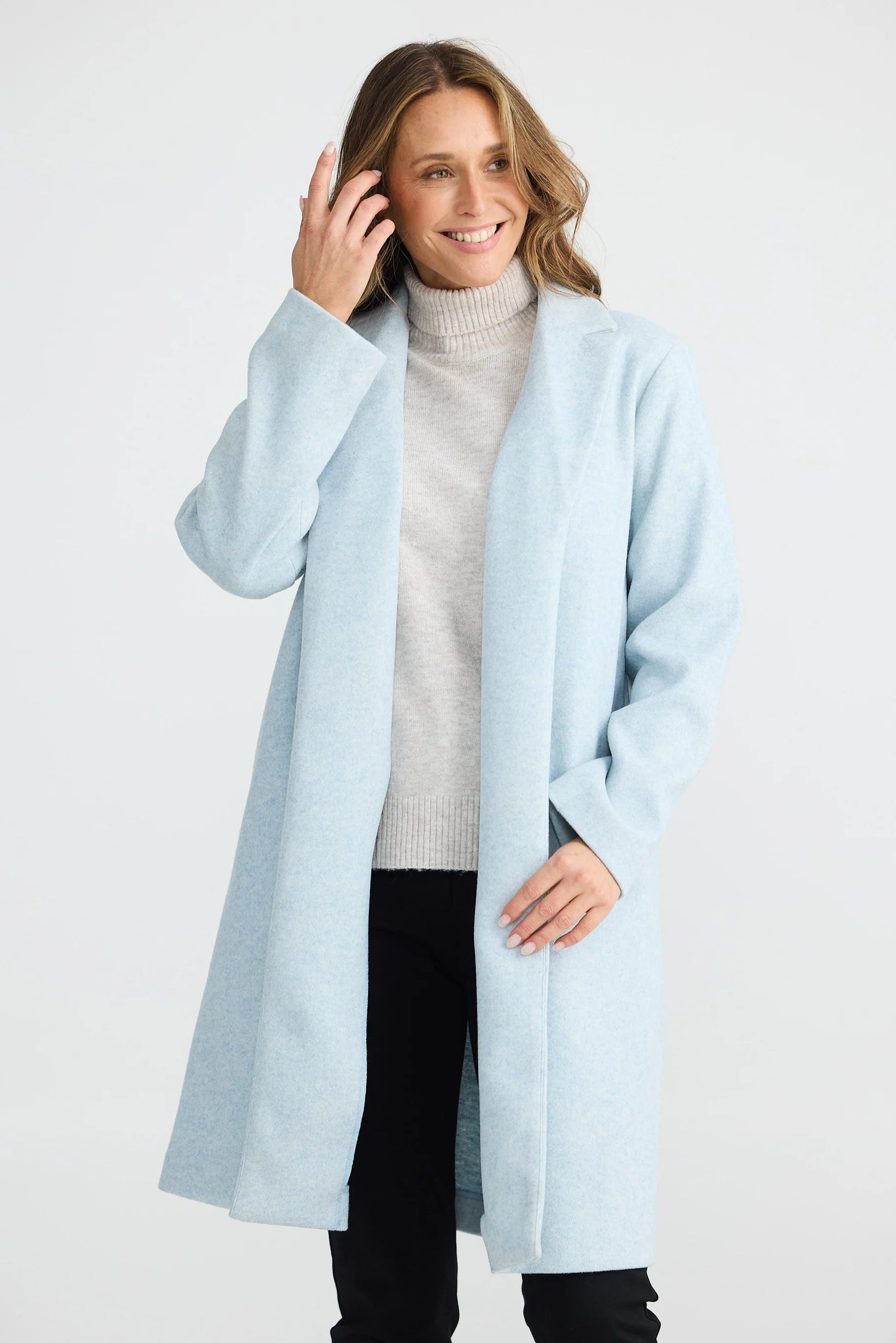 Collection of Brave and True Bella Coat - Ice Blue Marle in a gallery layout