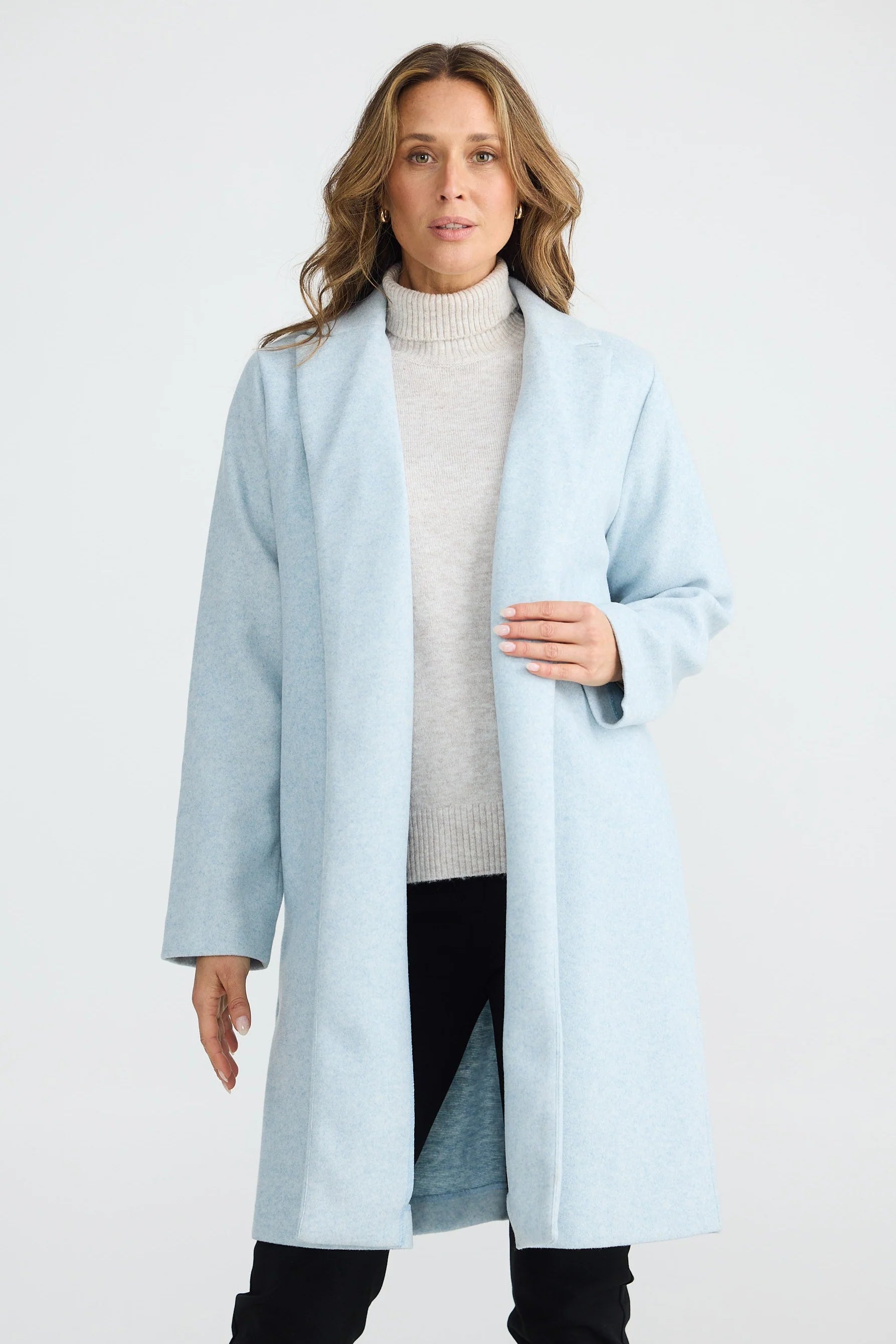 Brave and True Bella Coat - Ice Blue Marle