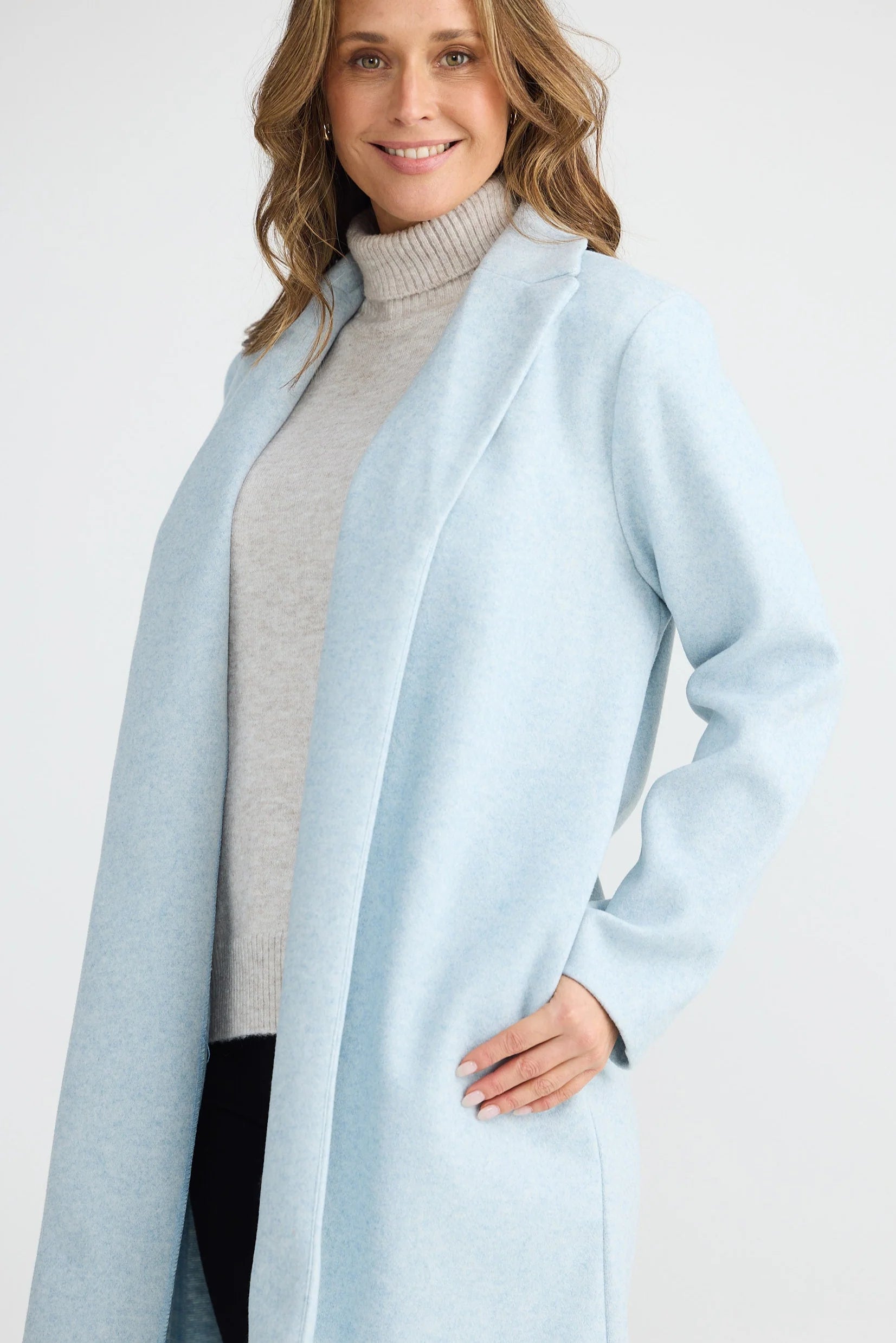 Brave and True Bella Coat - Ice Blue Marle