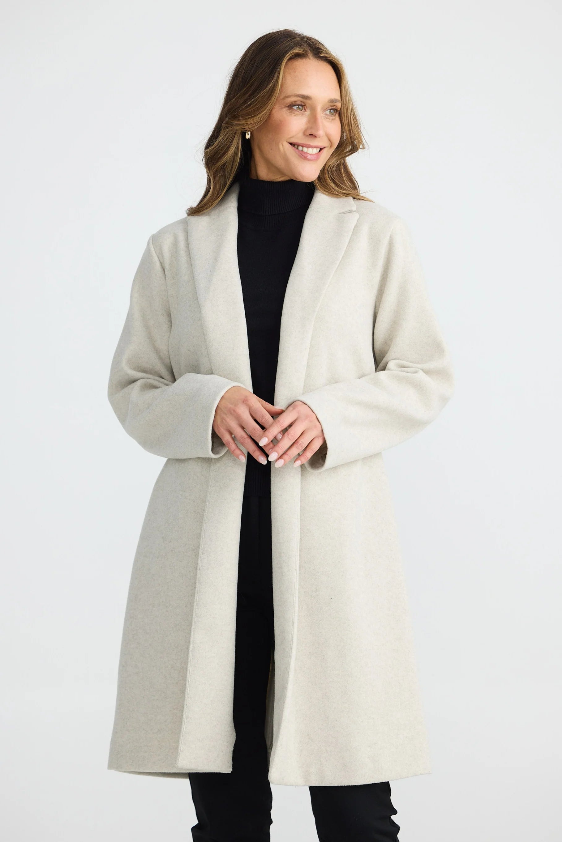 Brave and True Bella Coat - Oat Marle