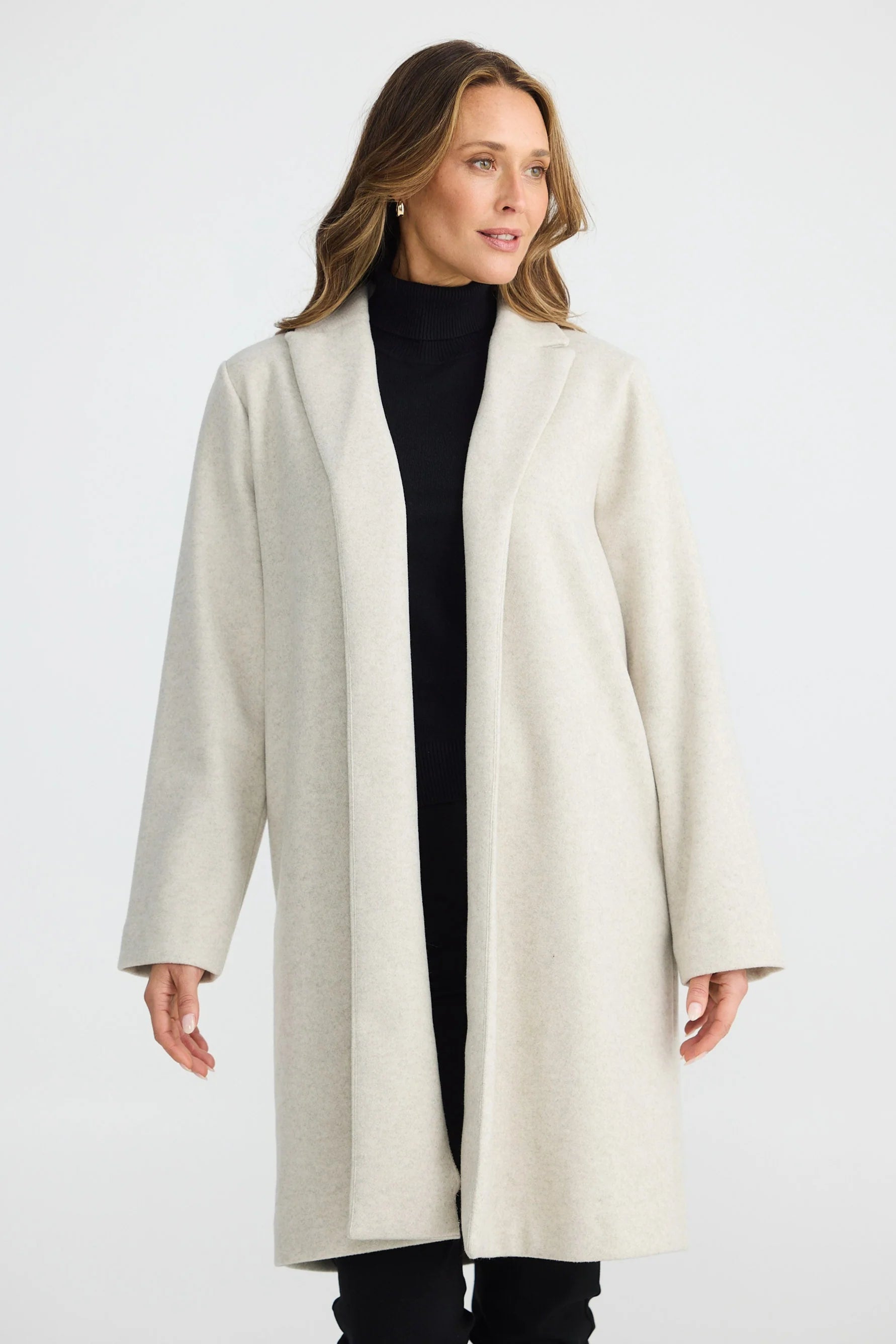 Collection of Brave and True Bella Coat - Oat Marle in a gallery layout