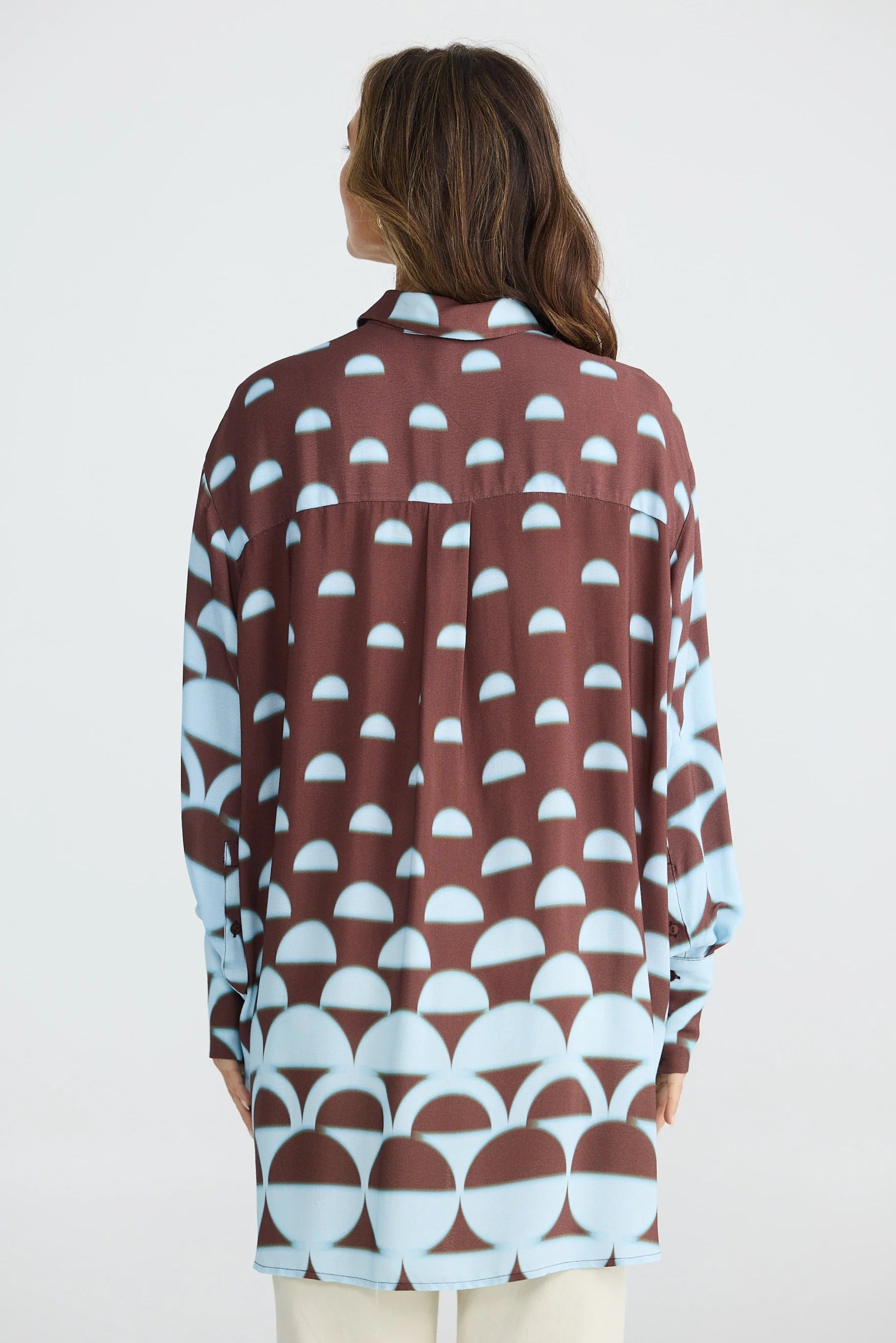 Collection of Brave and True Henley Shirt - Blue/Brown Geo in a gallery layout