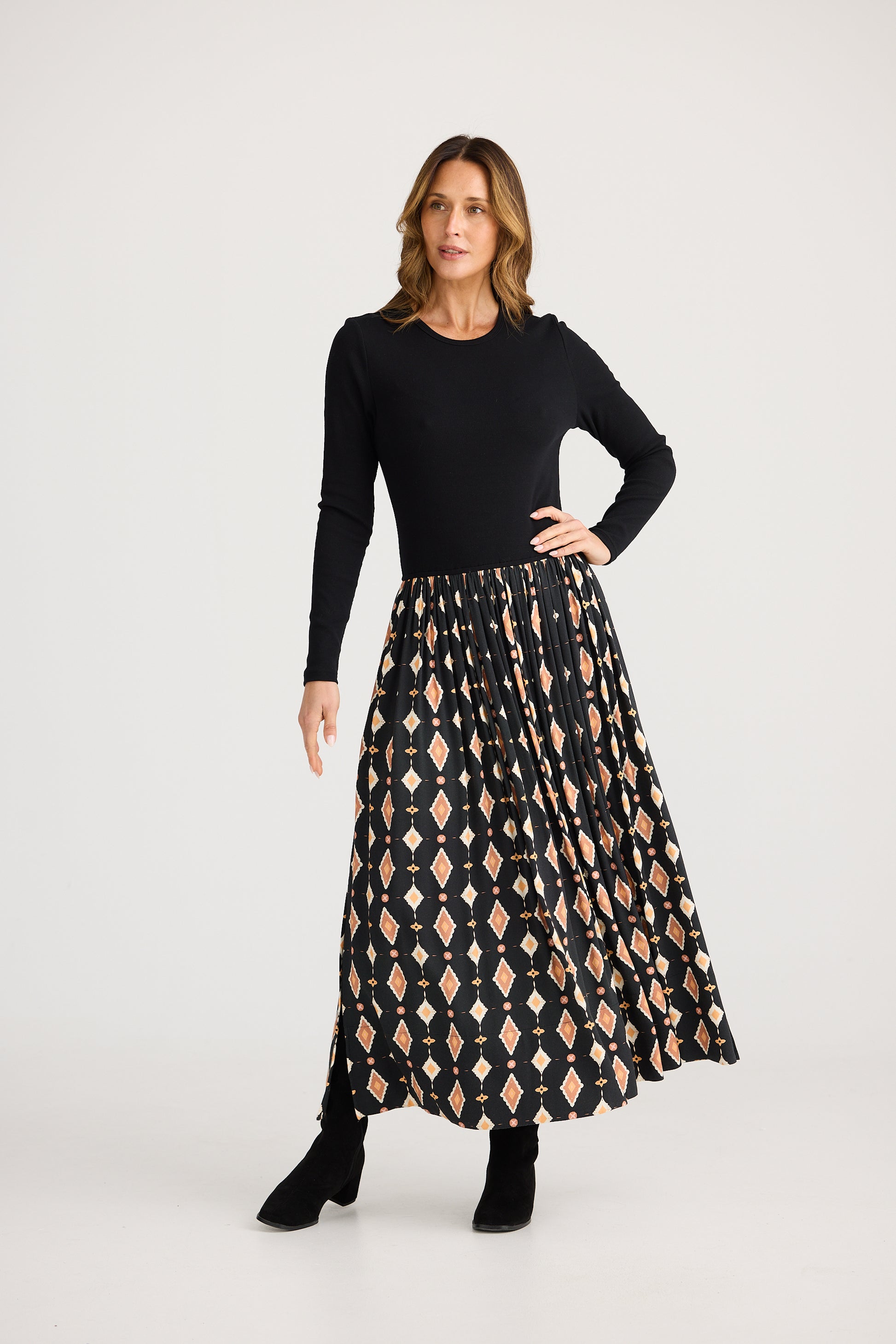 Brave and True Daphne Long Sleeve - Casablanca Tile