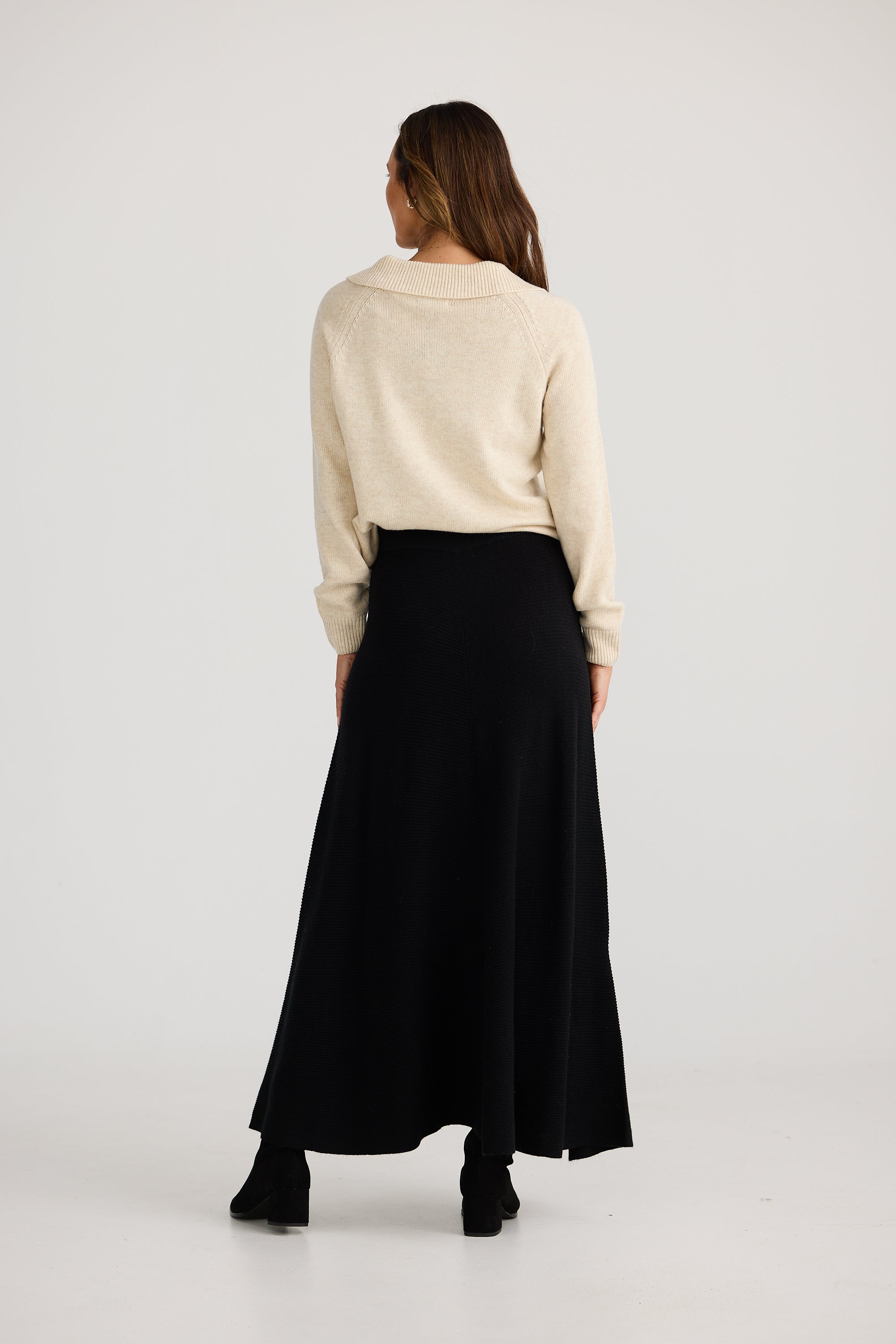 Collection of Brave and True Kennedy Knit Skirt - Black in a gallery layout
