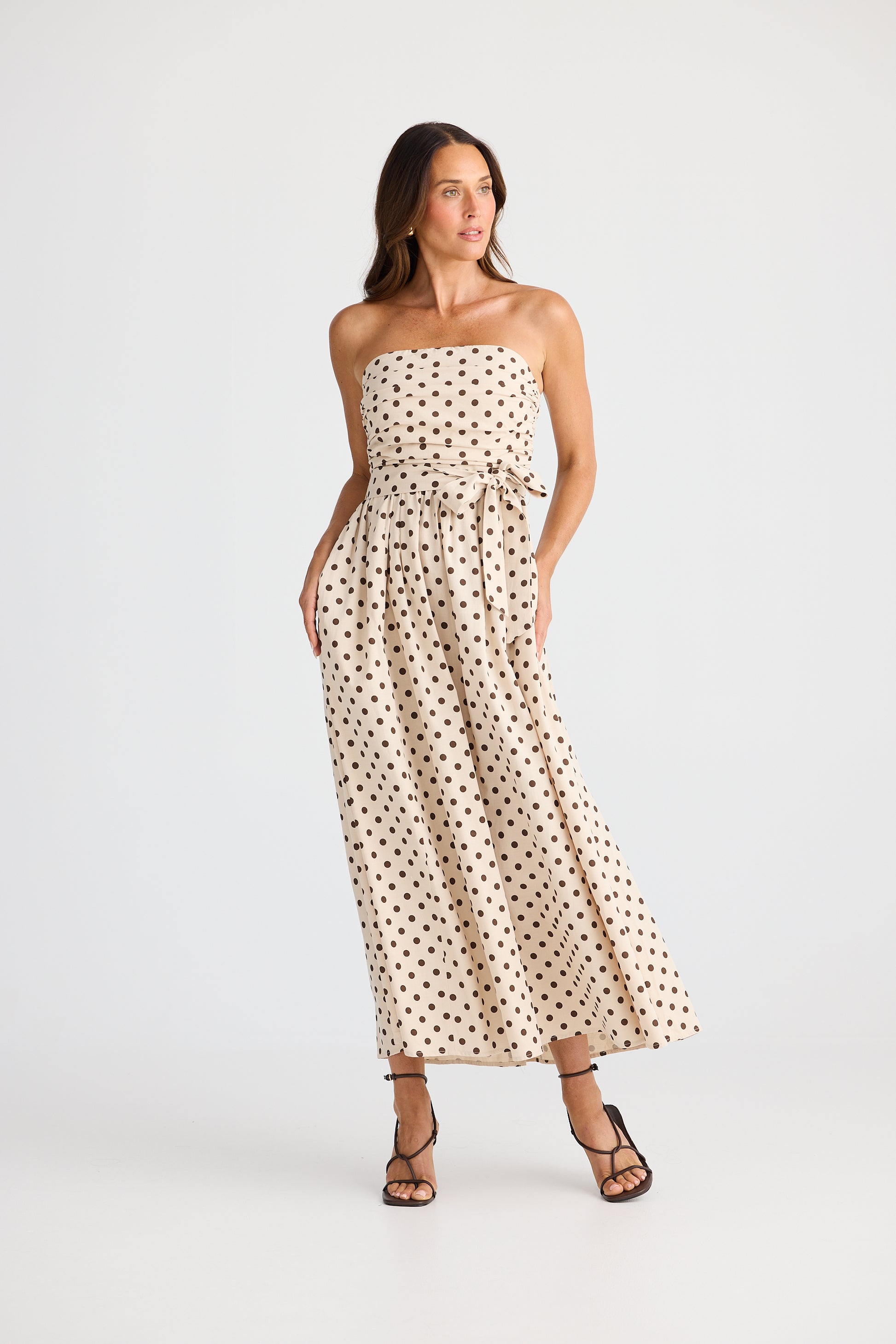 Brave and True Avalon Dress - Choc Polka