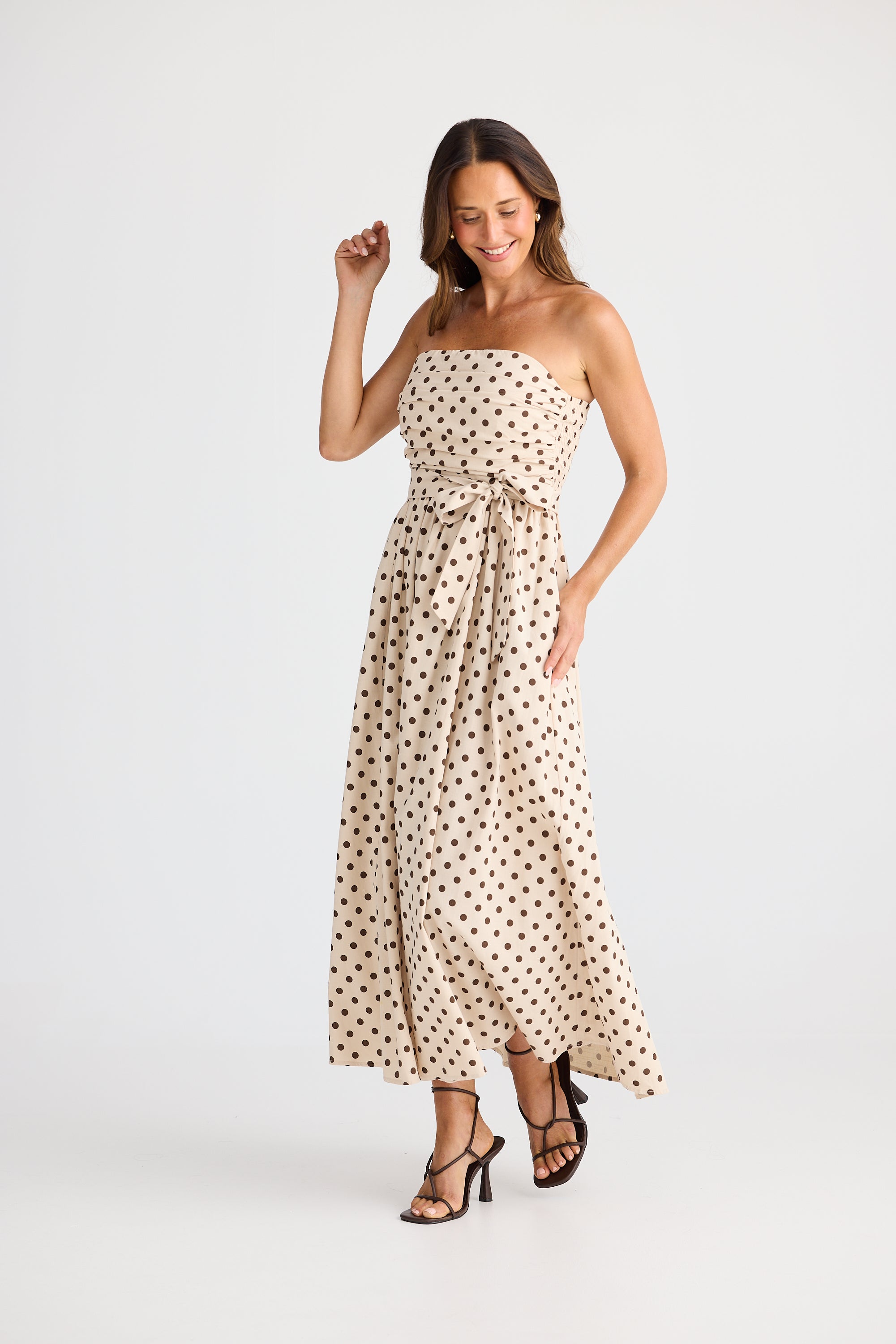 Collection of Brave and True Avalon Dress - Choc Polka in a gallery layout