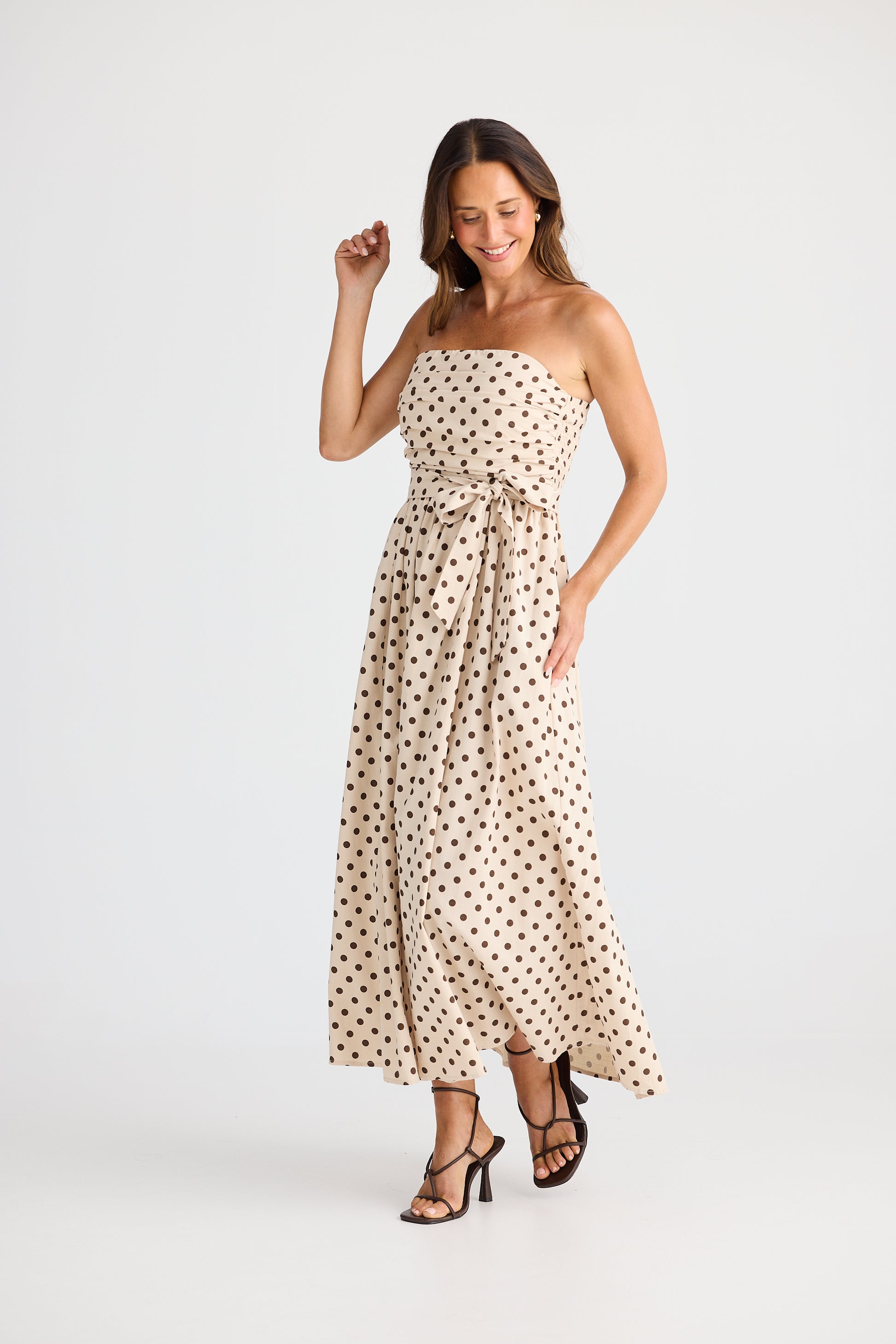 Brave and True Avalon Dress - Choc Polka