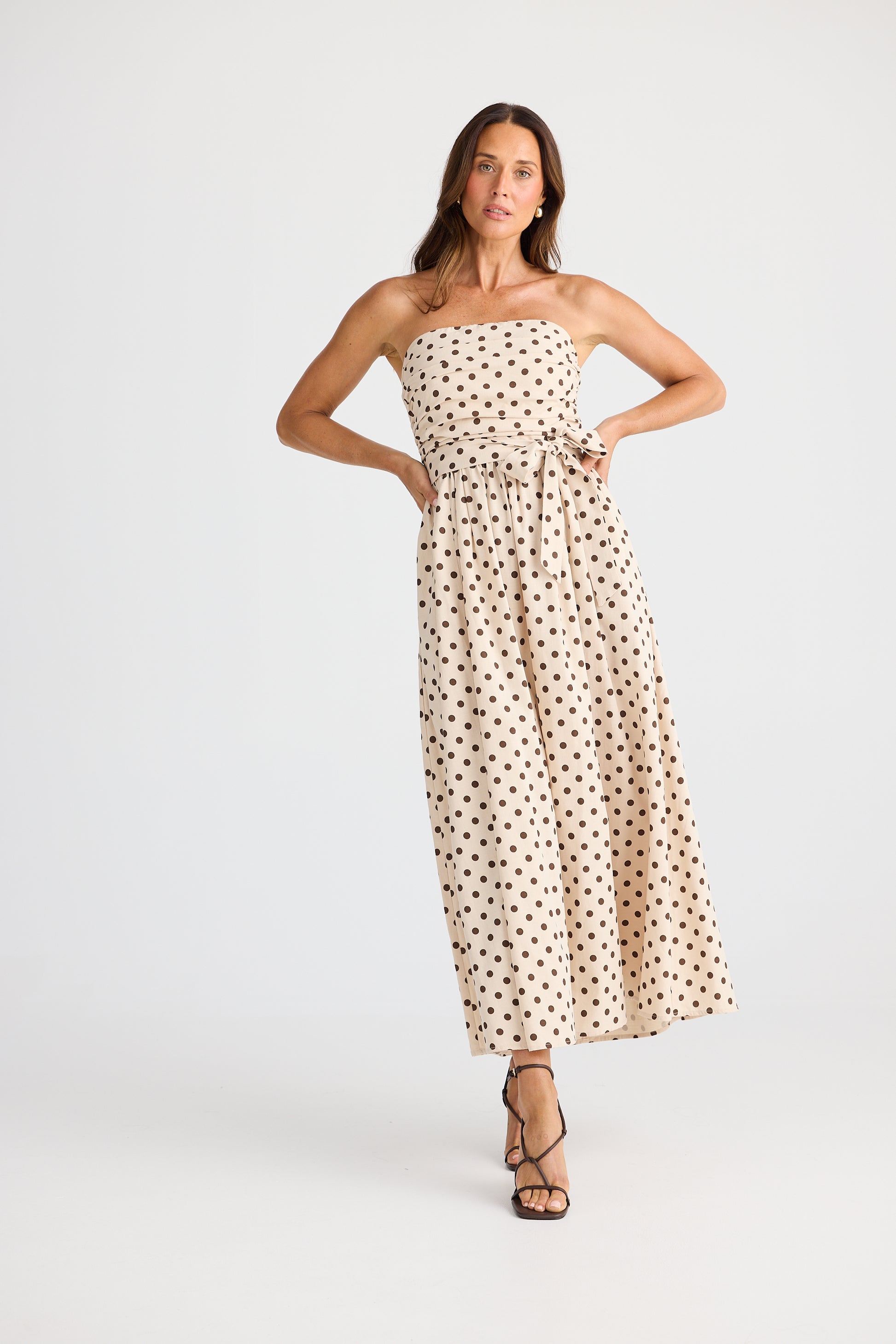 Brave and True Avalon Dress - Choc Polka