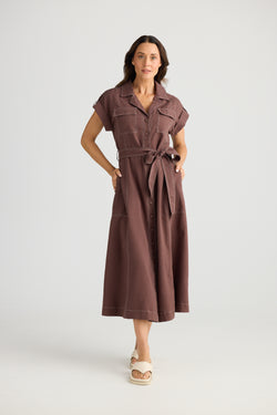 Collection of Brave and True Portia Dress - Chocolate in a gallery layout
