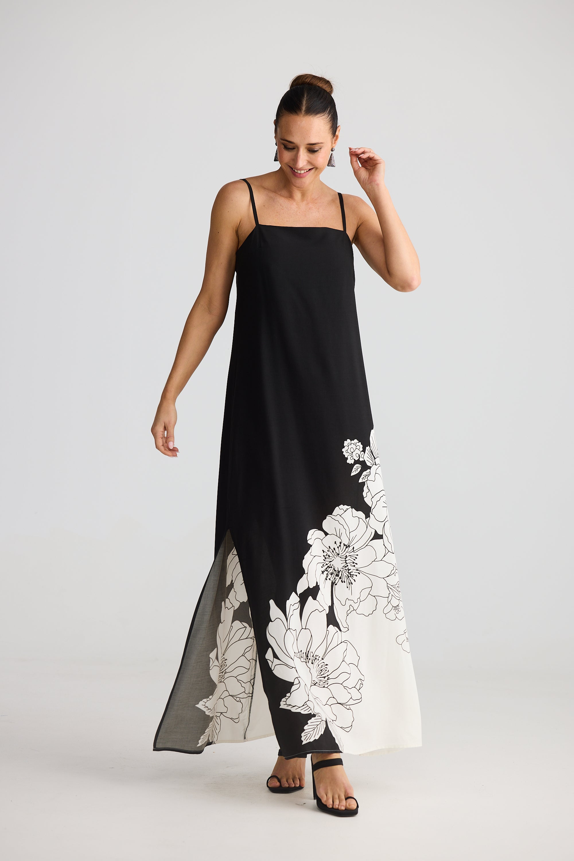 Collection of Brave and True Angelique Maxi Dress - Noir Bloom in a gallery layout