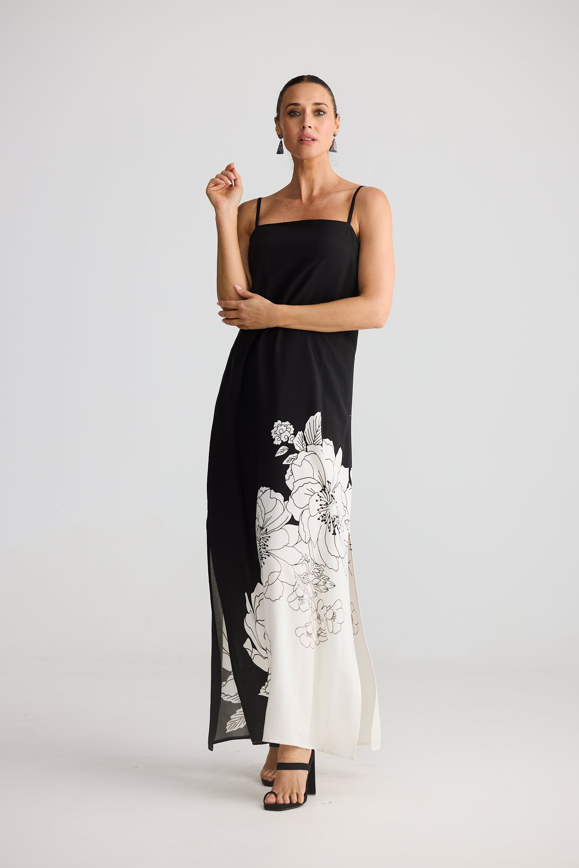 Collection of Brave and True Angelique Maxi Dress - Noir Bloom in a gallery layout