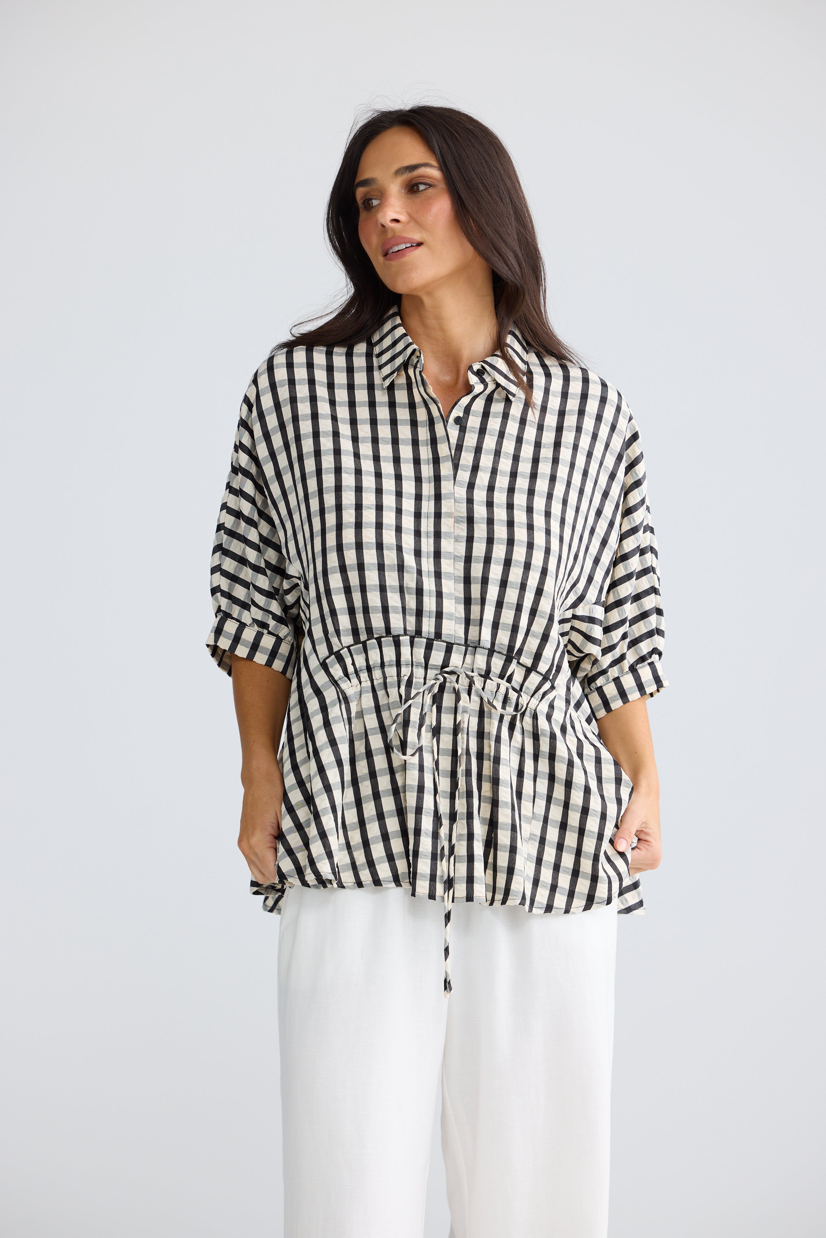 Image of Brave and True Wonderland Top - Black Gingham