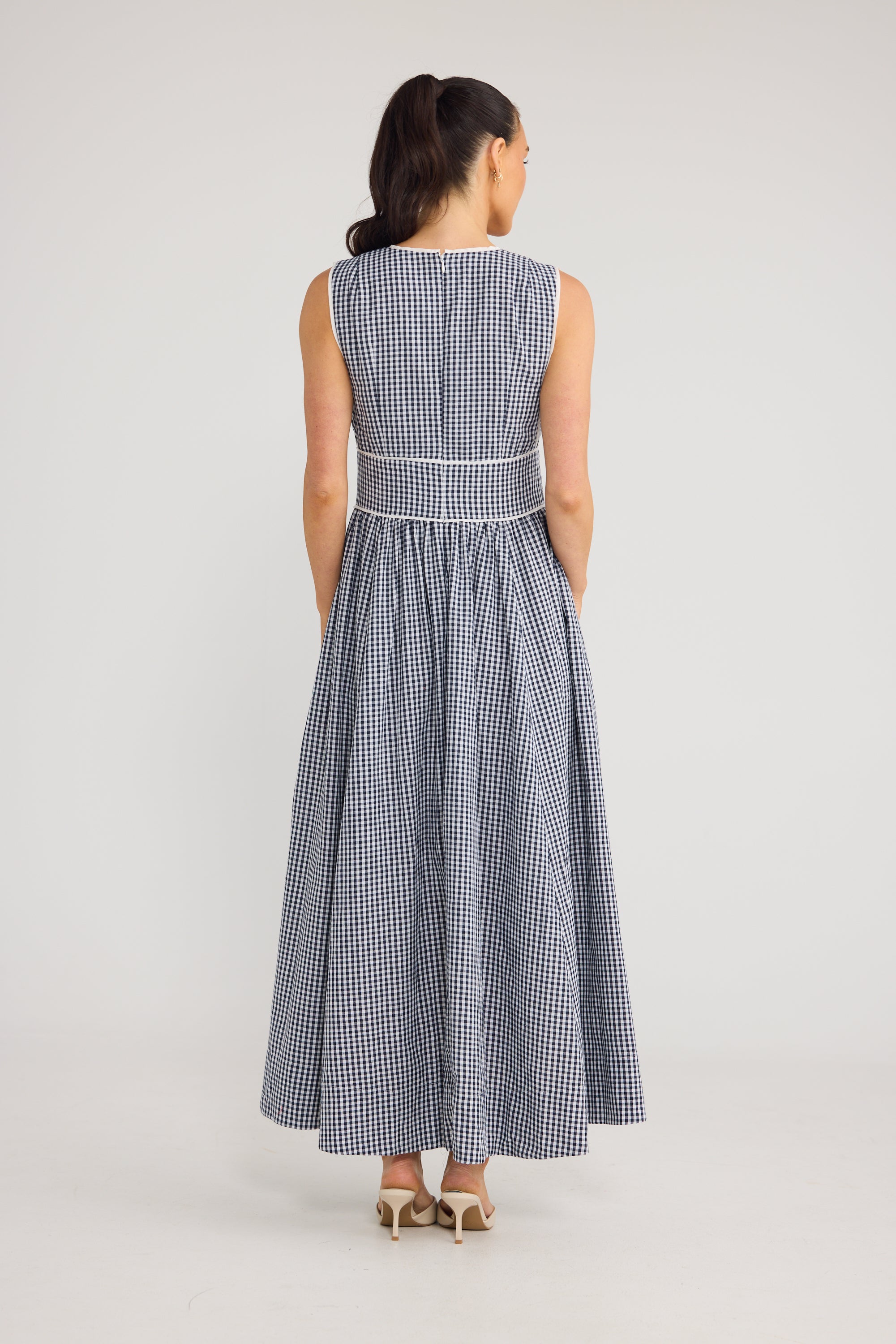 Image of Brave and True Pimms Dress - Navy Check