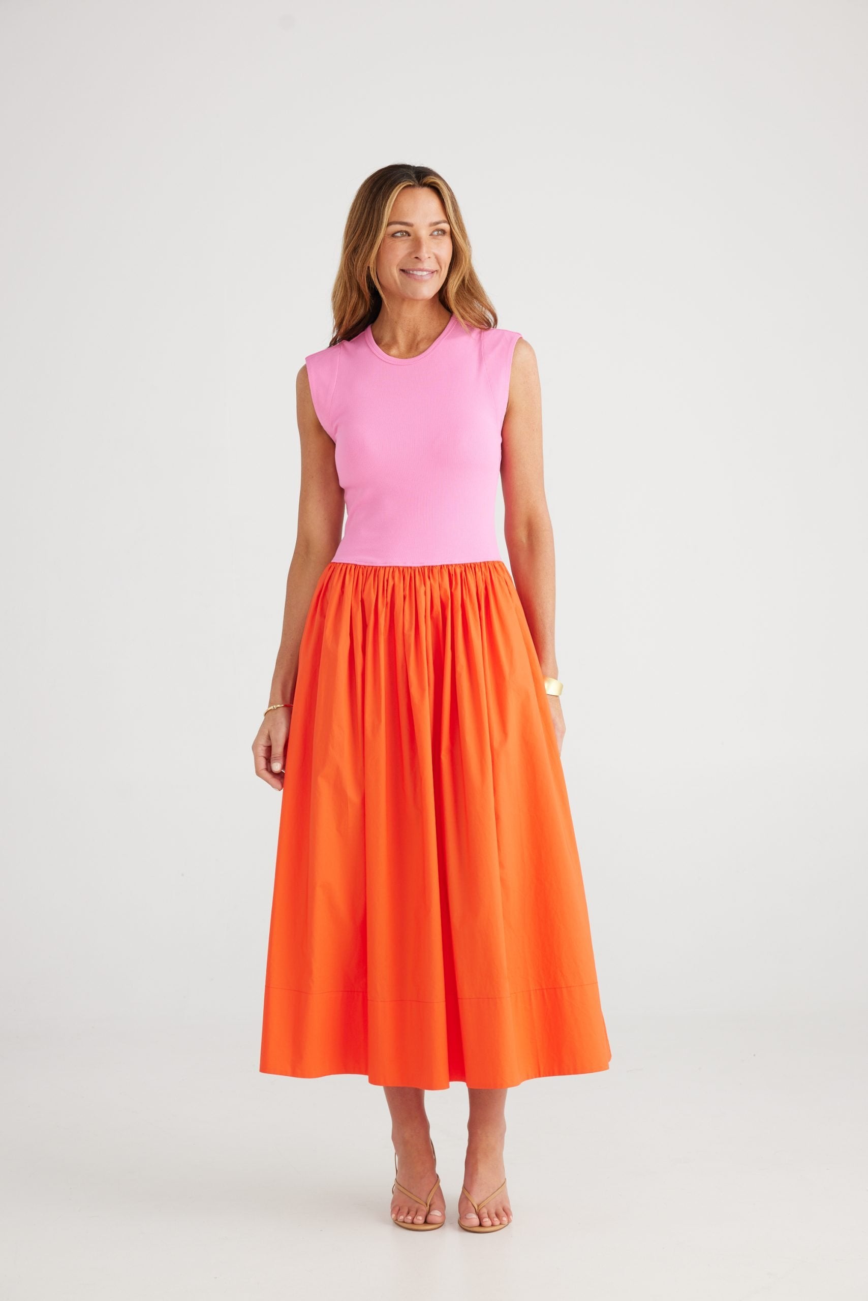 BT7240-1_Daphne Dress _Hot Pink + Mandarin_5