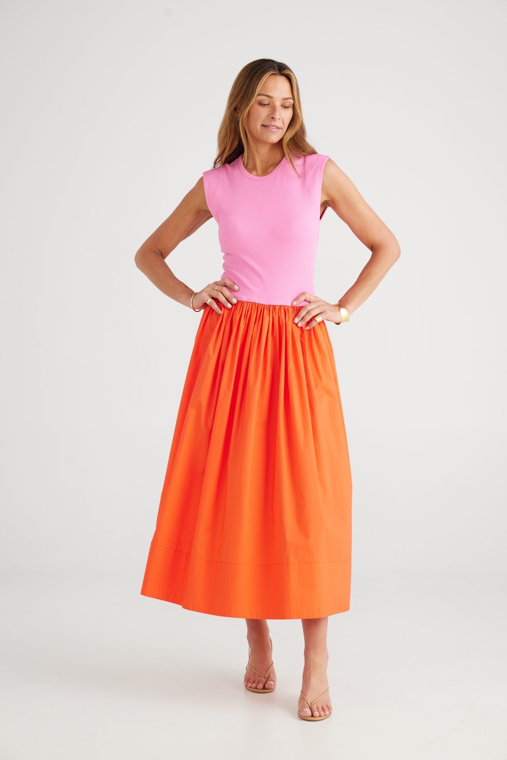 BT7240-1_Daphne Dress _Hot Pink + Mandarin_6