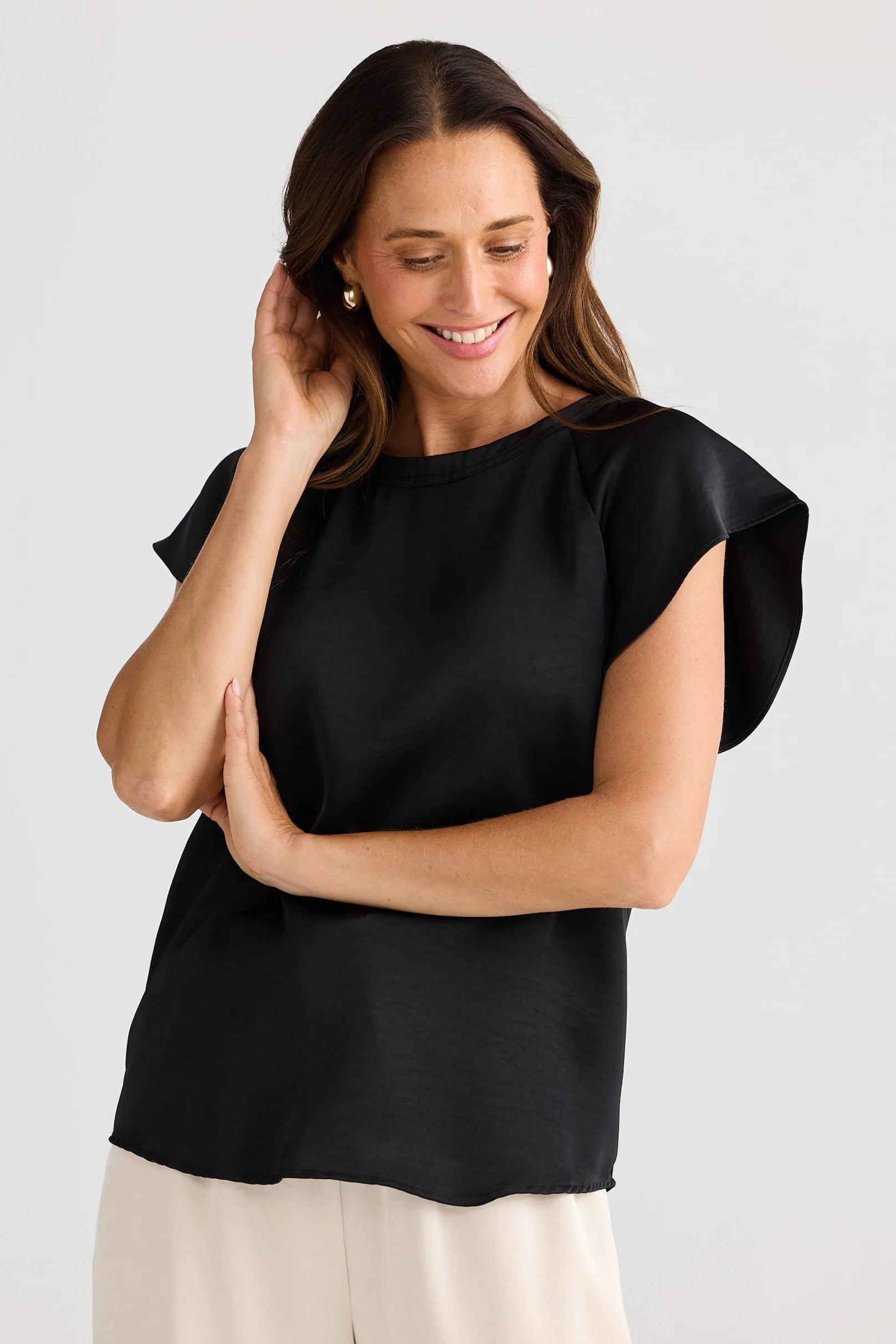 Collection of Brave and True Boulevard Top - Black in a gallery layout