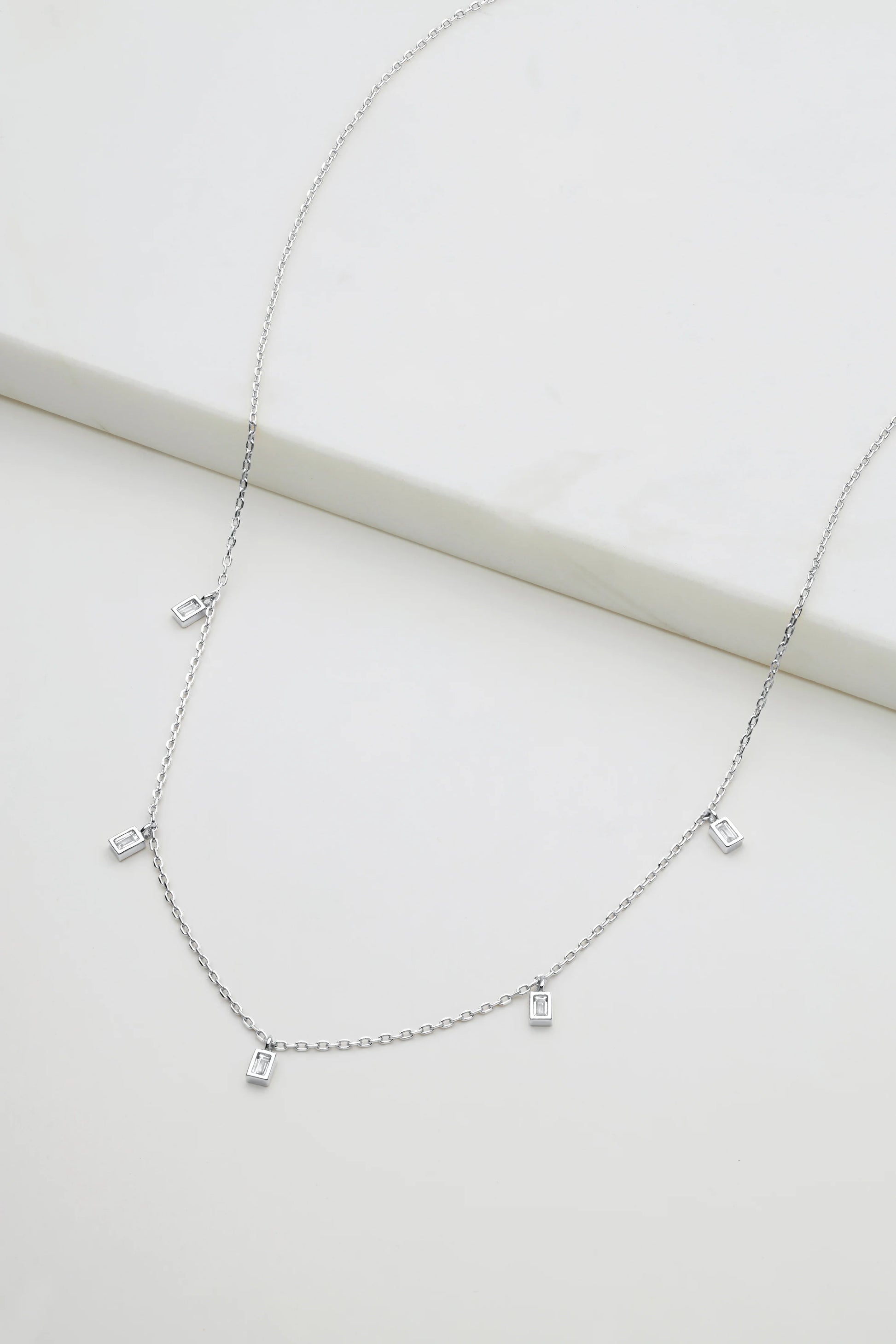 Zafino Baguette Mini Necklace - Silver