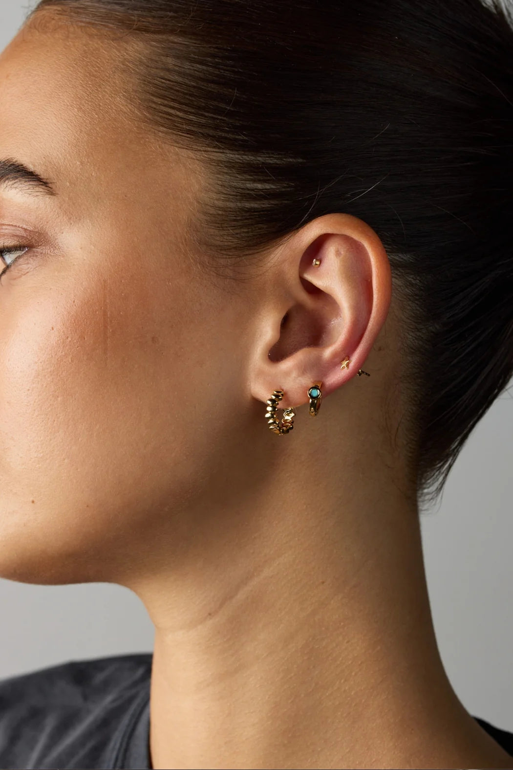 Collection of Zafino Bailey Huggie - Gold in a gallery layout