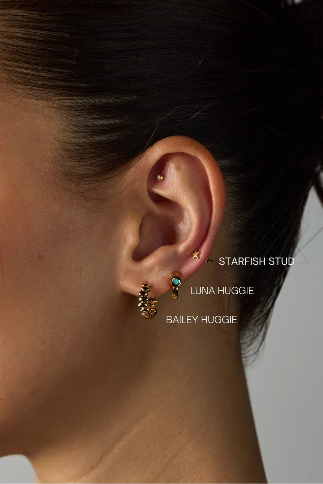 Collection of Zafino Bailey Huggie - Gold in a gallery layout