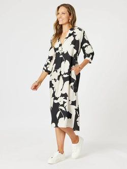 Collection of Clarity Barcelona Print Dress - Natural in a gallery layout