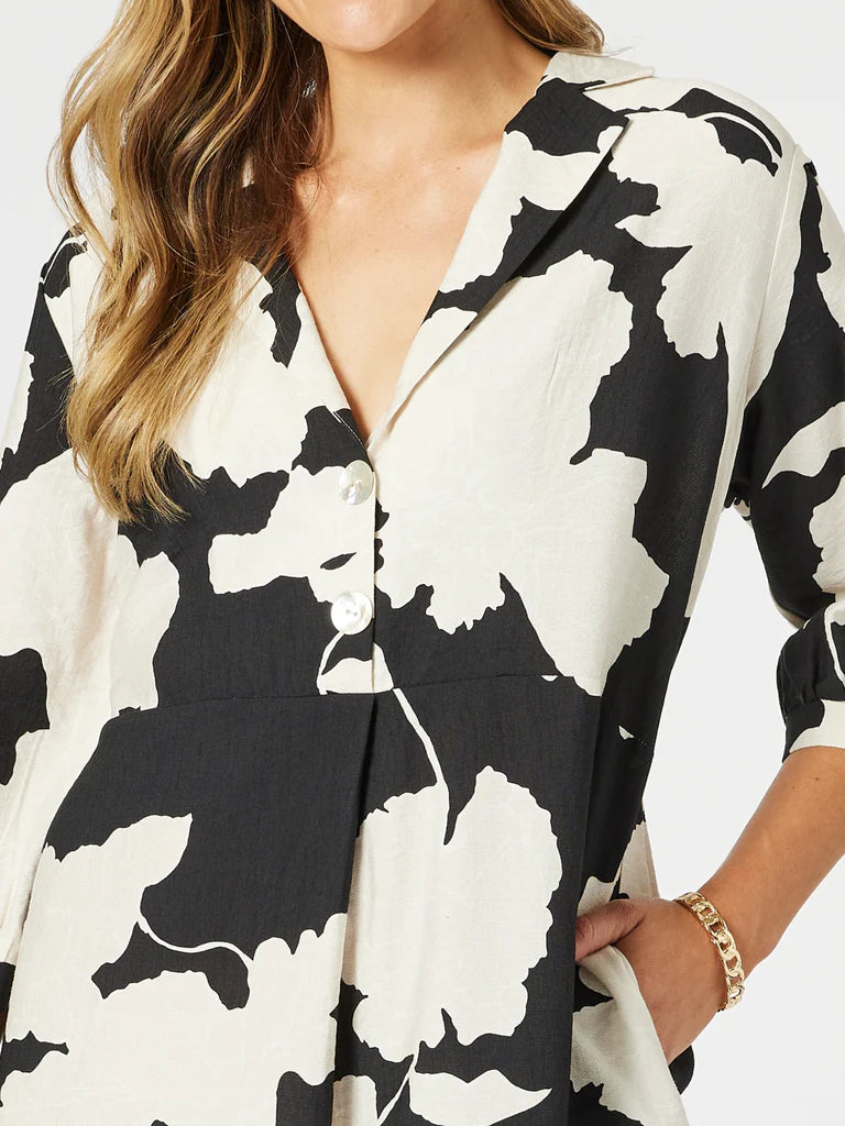 Collection of Clarity Barcelona Print Dress - Natural in a gallery layout