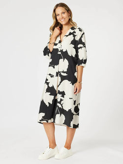 Collection of Clarity Barcelona Print Dress - Natural in a gallery layout
