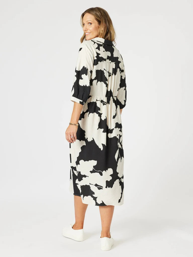 Collection of Clarity Barcelona Print Dress - Natural in a gallery layout