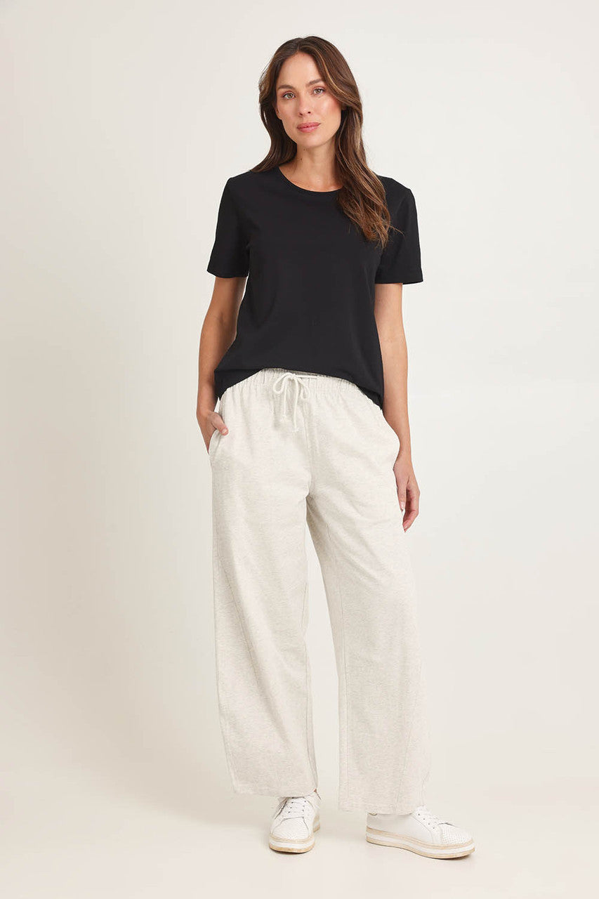 Betty Basic Barrel Leg Sweatpant - Grey Marle